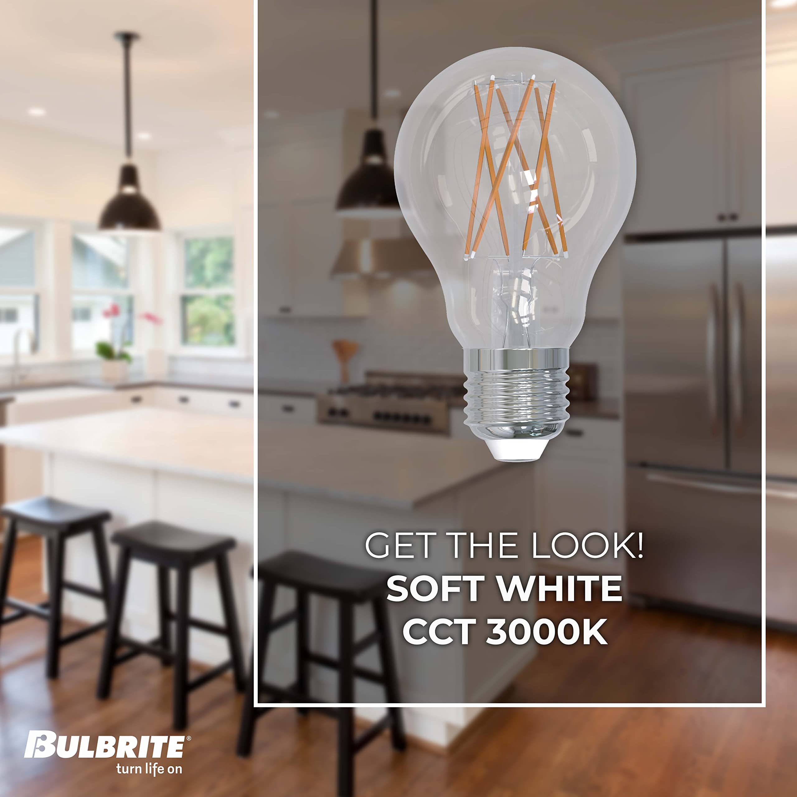 Bulbrite Pack Of (2) 9 Watt Dimmable Clear Filament A19 Medium (E26) Led Bulb - 1100 Lumens, 3000K, And 90 Cri