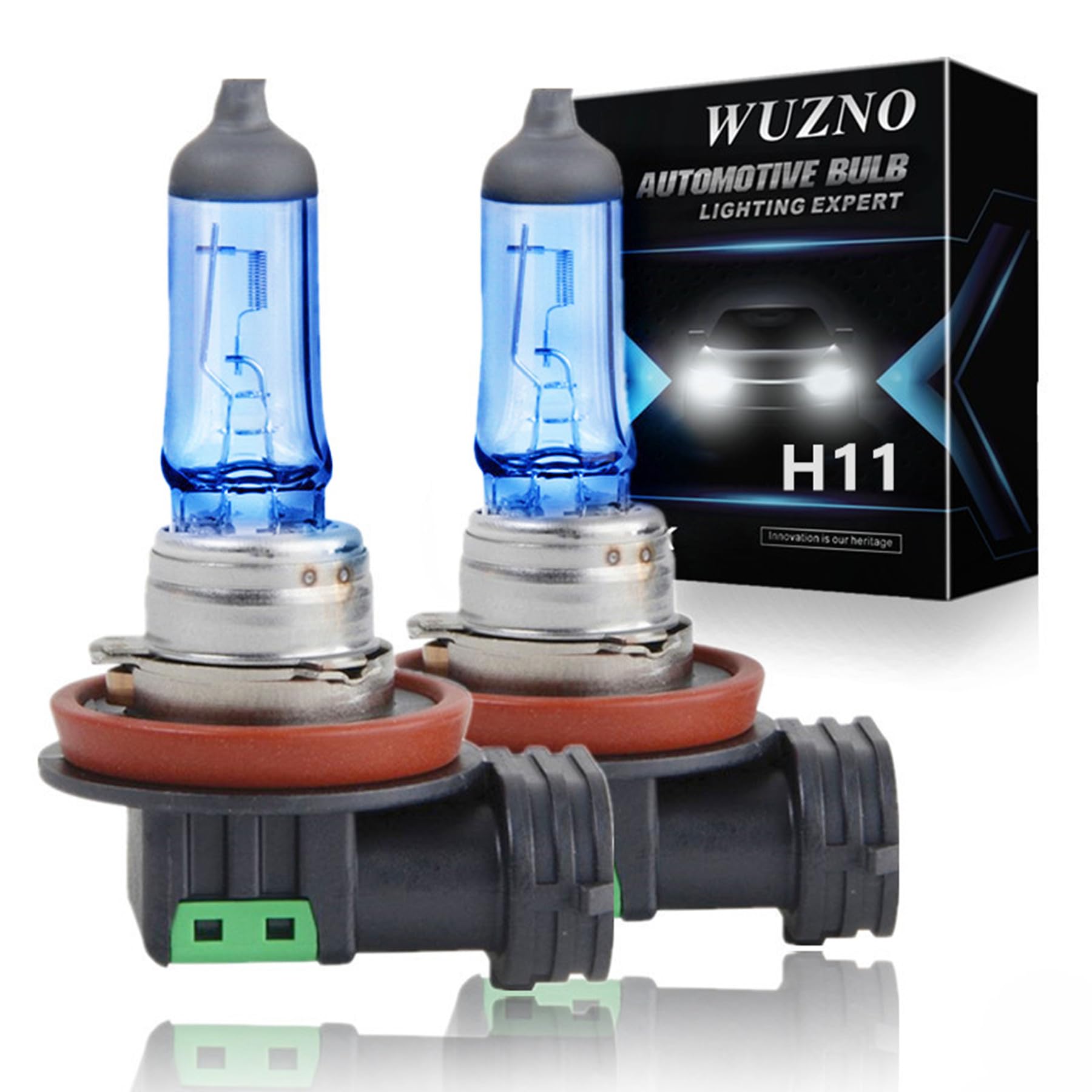 H11 Halogen Headlight Bulb/Fog Light 12V 55W White 5000K High/Low Beam 64211 12362 Car Light Bulb Automotive Headlamp Super Brig