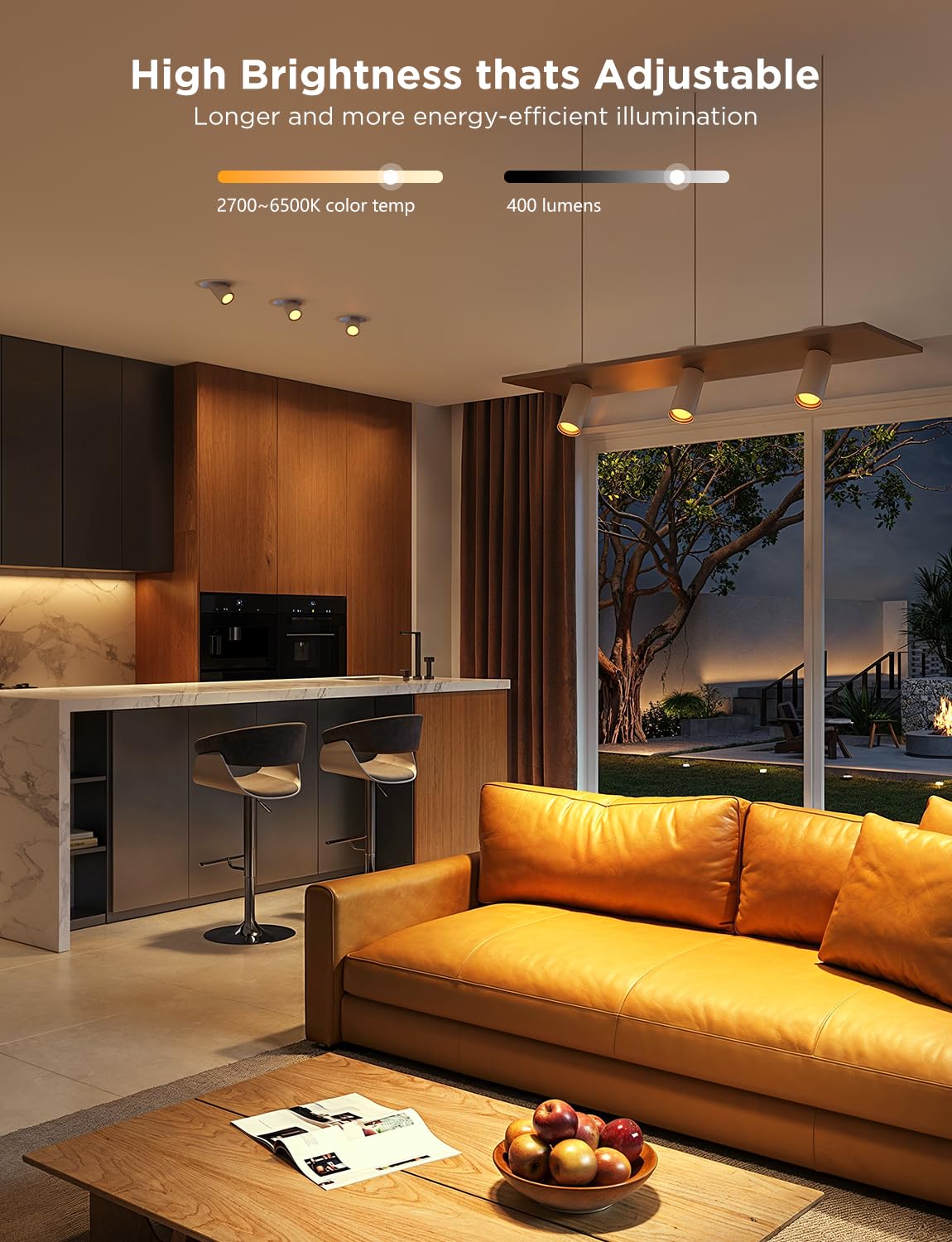 Govee GU10 Smart Bulb, RGBWW LED, Bluetooth & WiFi, 400LM, 4 Pack, Model H600D, Works with Alexa & Google Assistant