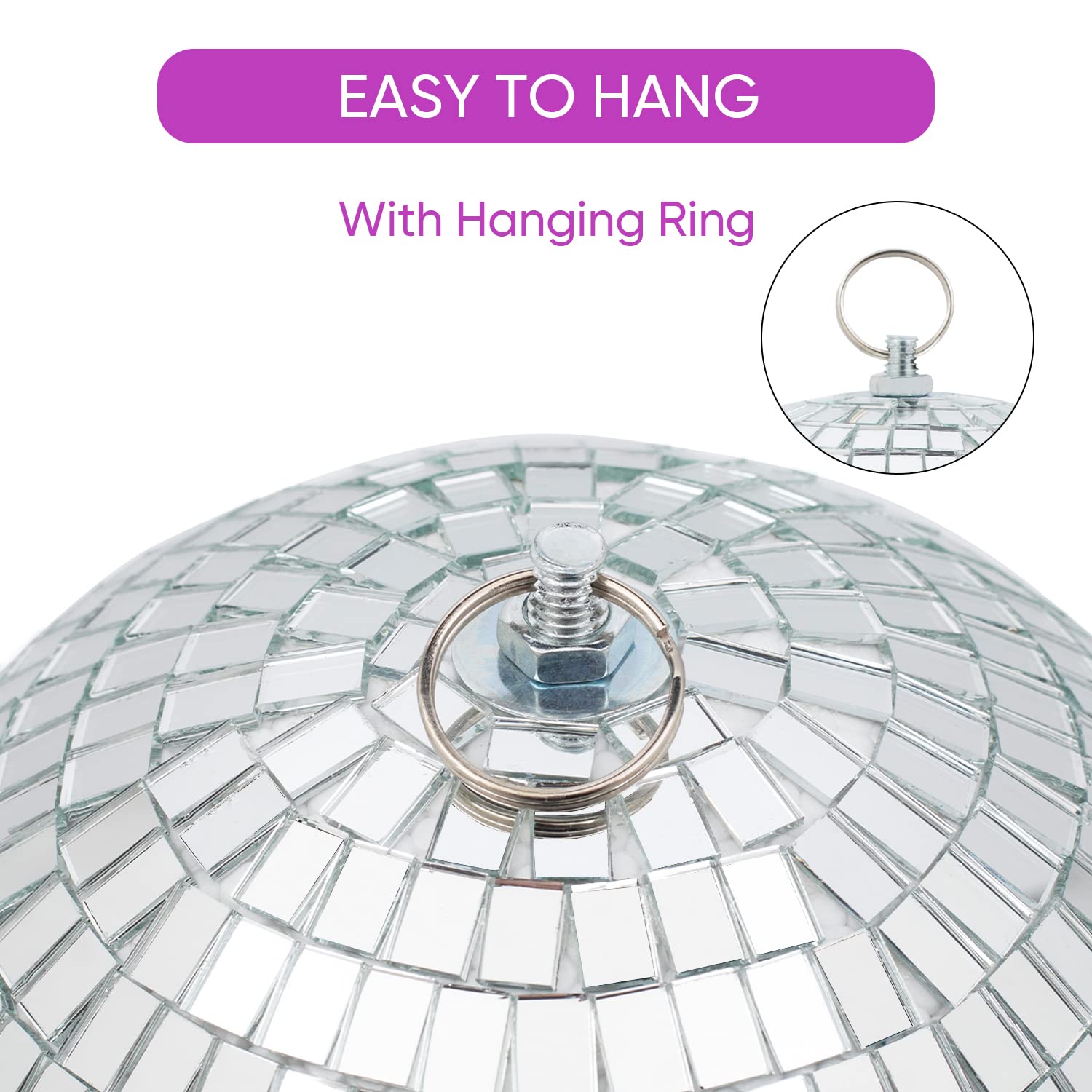 Mirror Disco Ball Decor With Hanging Ring 8'' Large Silver Disco Ball Ornament For Disco Party Decorations,70S Theme Party, Dj,