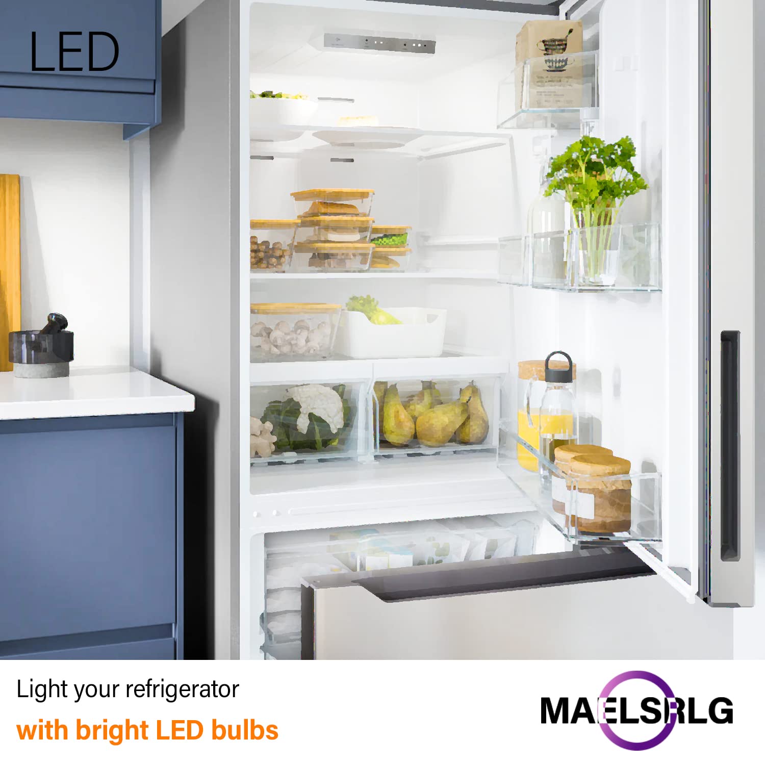 Led Appliance Bulb, 40W Equivalent, Range Hood Light Bulbs, Daylight White 5000K, 5W 500 Lumens, Non-Dimmable, E26 Base, Refrige