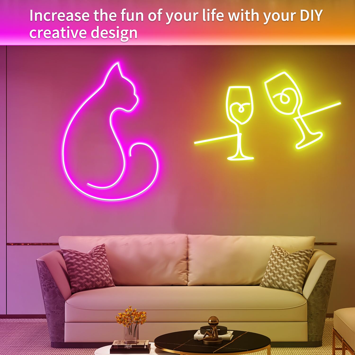 Segrass 50Ft Led Neon Rope Lights,Control With App/Remote,Flexible Led Rope Lights Ip67 Outdoor Rgb Neon Lights Waterproof,Music