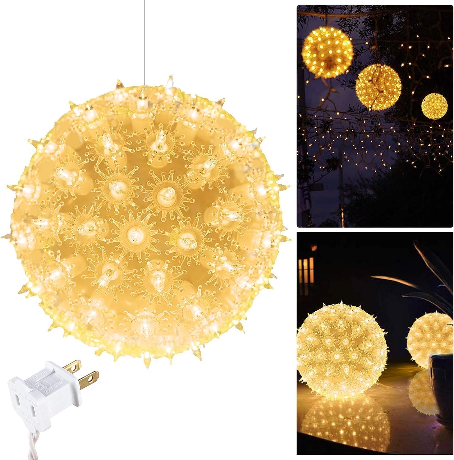 Brightown 6    Christmas Lights Ball Outdoor Sphere Lights 100 Replaceable Led Bulbs Plug In For Xmas Indoor Party Wedding Home