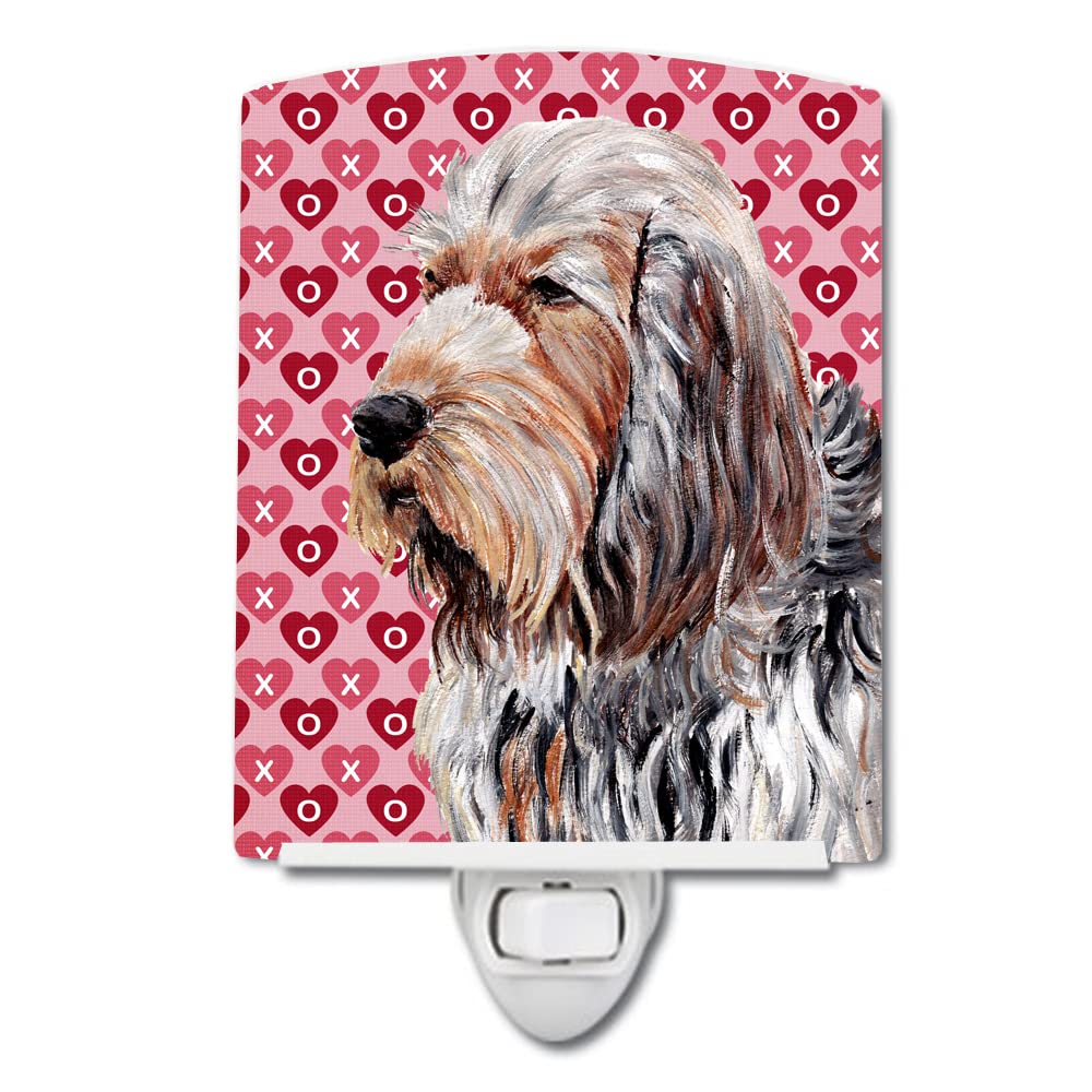 Carolines Treasures Ceramic Night Light, Otterhound Hearts Design, UL-Certified, 6x4x3in, Multicolor, Model SC9708CNL