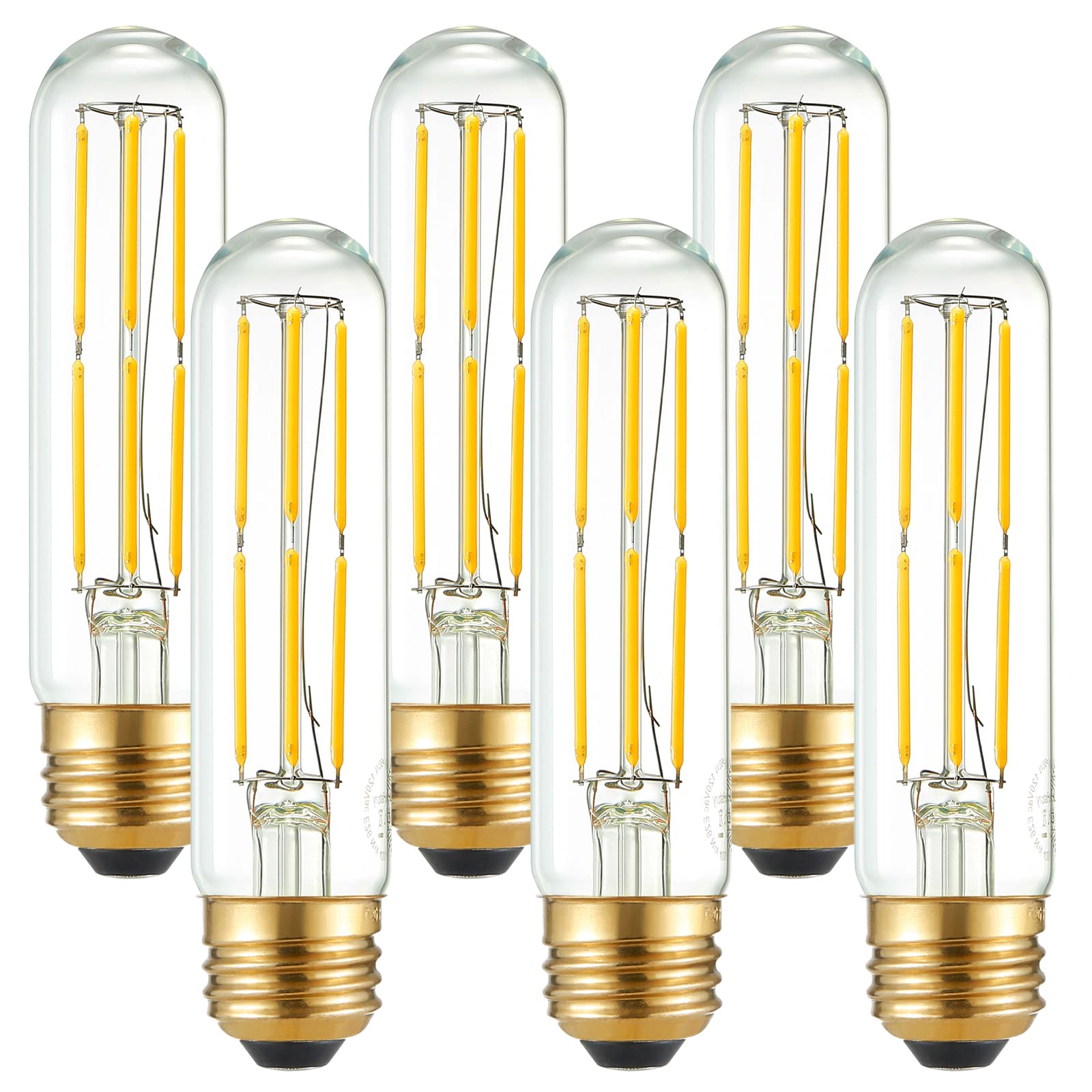 Arberlic 5 Inch Tubular Light Bulb,6W T10 Led Bulb Equivalent E26 Led Bulb 60 Watt Dimmable,Neutral White 4000K,600Lm,Cri85+,Ac1