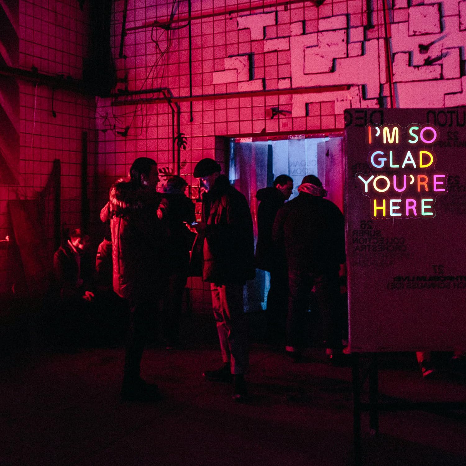 IM So Glad YouRe Here Neon Sign-Classroom Decoration -Inclusive Classroom Decor-Welcome Gift-Teacher Present-Decor Of Primary Schools And Kindergartens Wall Sign Decoration Present-Birthday Christmas Gift