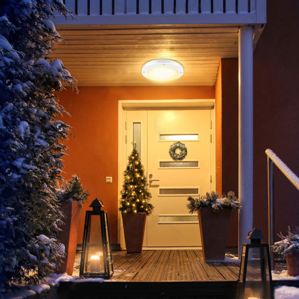 Youtob Motion Sensor LED Ceiling Light 15W, 1100LM, Aluminum, 3000K Warm White, Flush Mount for Stairs, Closets, Hallways