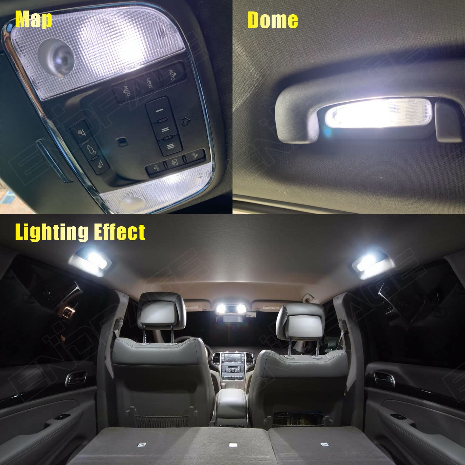 Endpage 16-Pieces Charger Interior Led Light Kit Package For Dodge Charger 2011 2012 2013 2014 2015 2016 2017 2018 2019 2020 2021 White Led Lighting Package + License Plate Lights, Install Tool