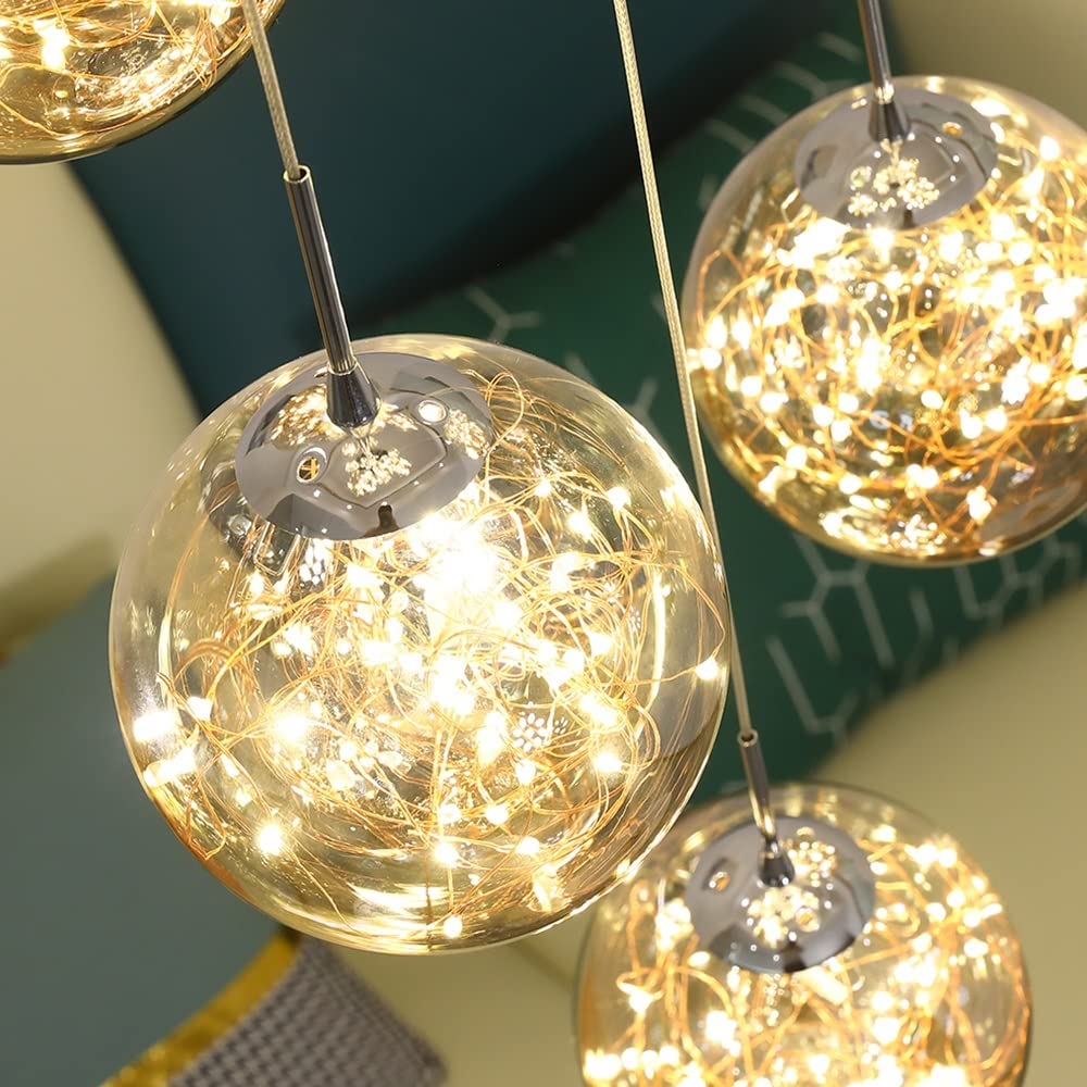 Kaucqi 15-Light Led Chandelier - Modern Crystal Ceiling Light For High Ceilings, Adjustable 23&quot;W X 100&quot;H