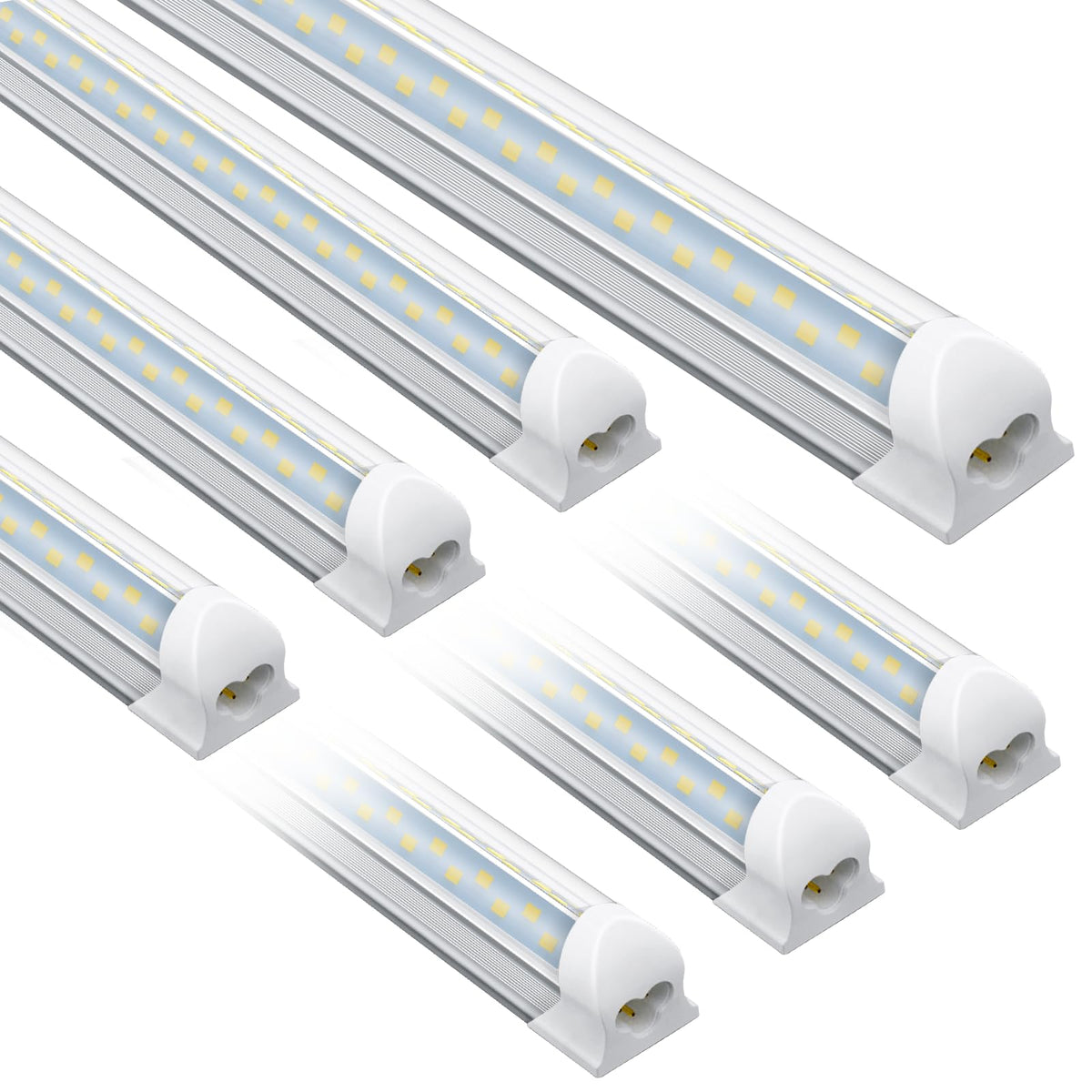 YULINKCO (6 Pack) 4FT Shop Light, T8 V-Shape Linkable LED Tube Lights ...