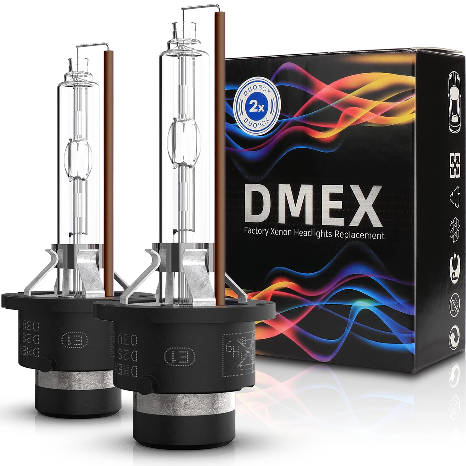 DMEX D2S Xenon Headlight Bulbs - 35W, 4300K Warm White, Metal - Pack of 2