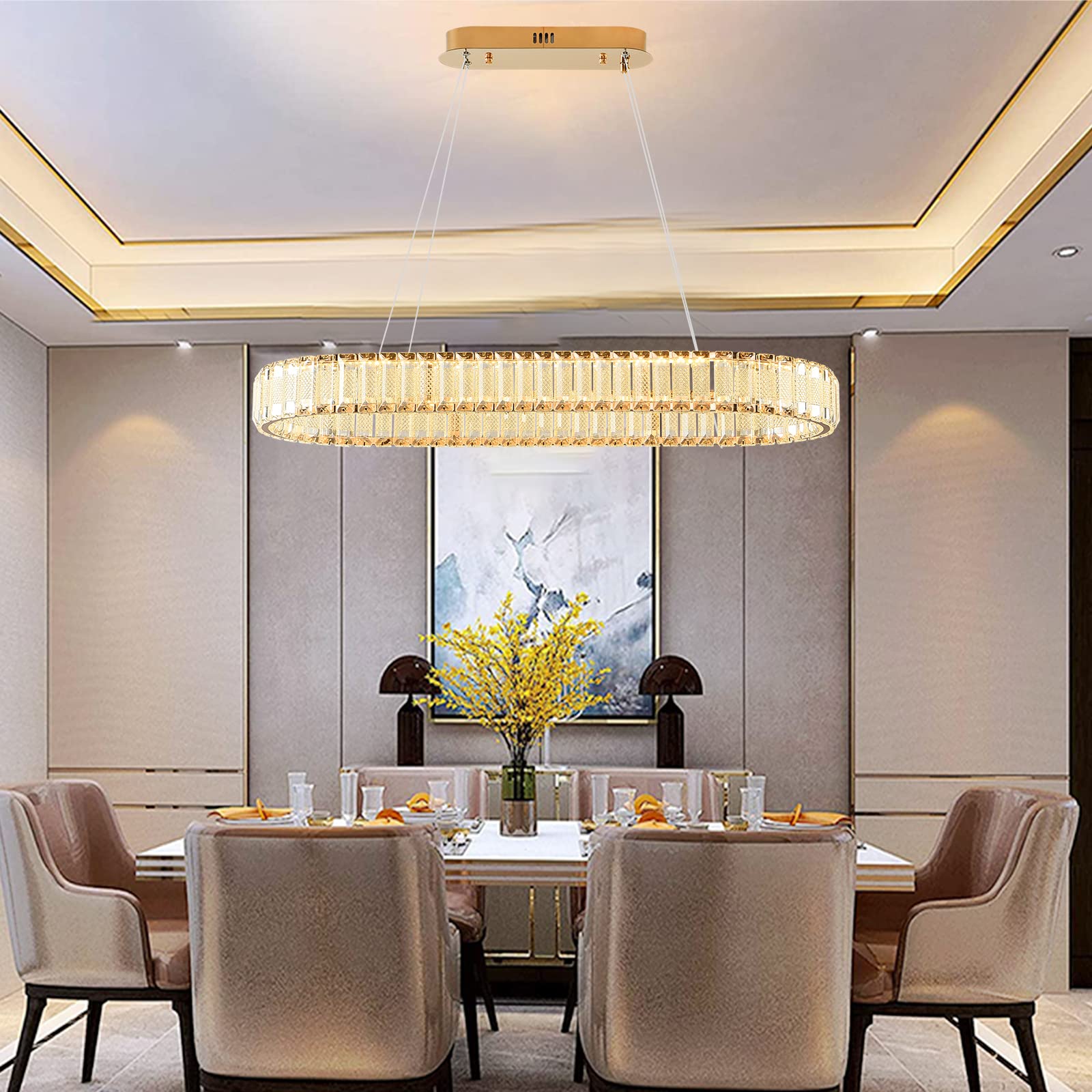 Gold Chandelier Modern Crystal Chandelier Light Fixture For Dining Room Chandeliers Ceiling Hanging Living Room Oval Small Chand