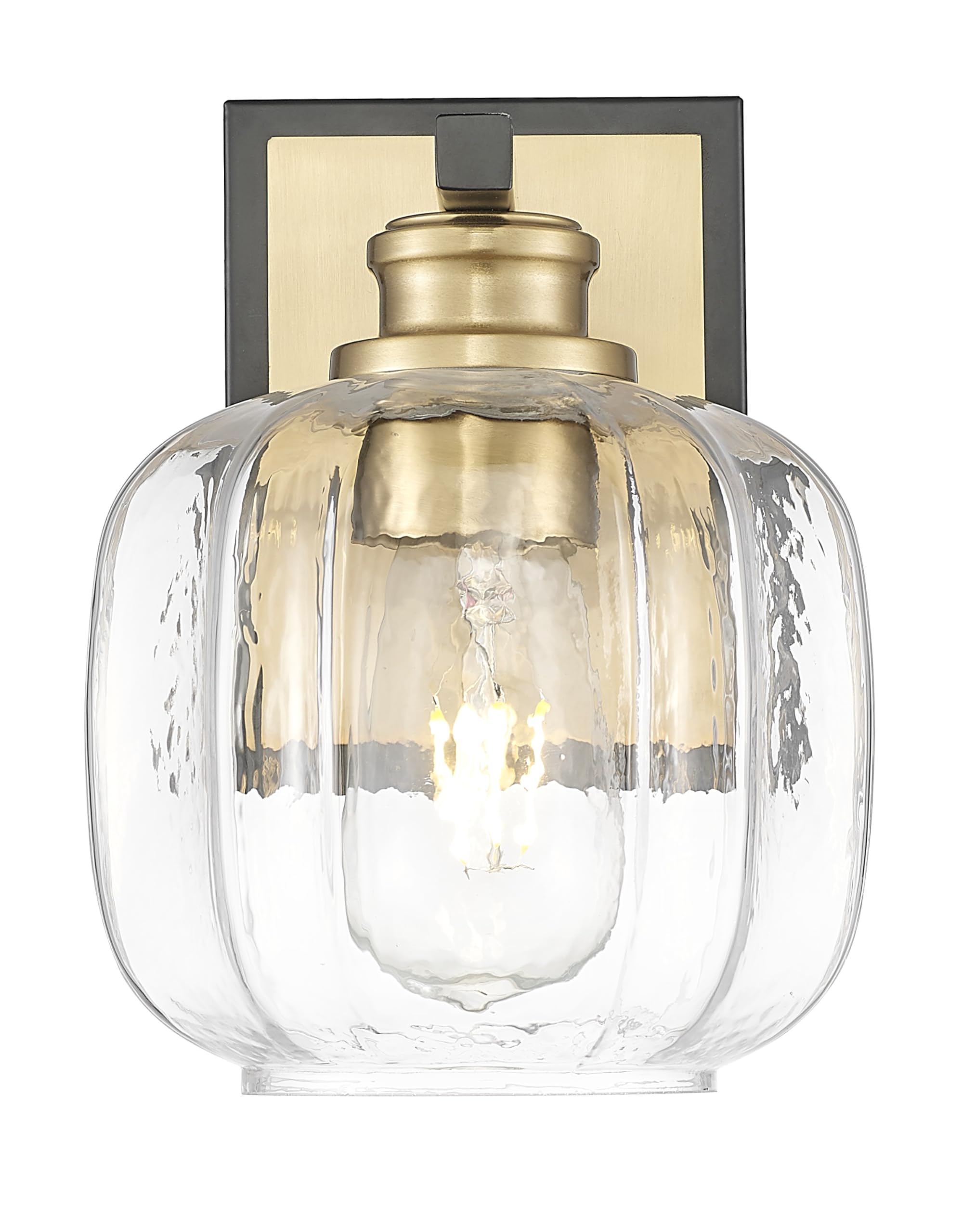 Acclaim Lighting Oxley 6.5 in. Matte Black and Brass 1-Light Wall Sconce with Clear Glass Globe