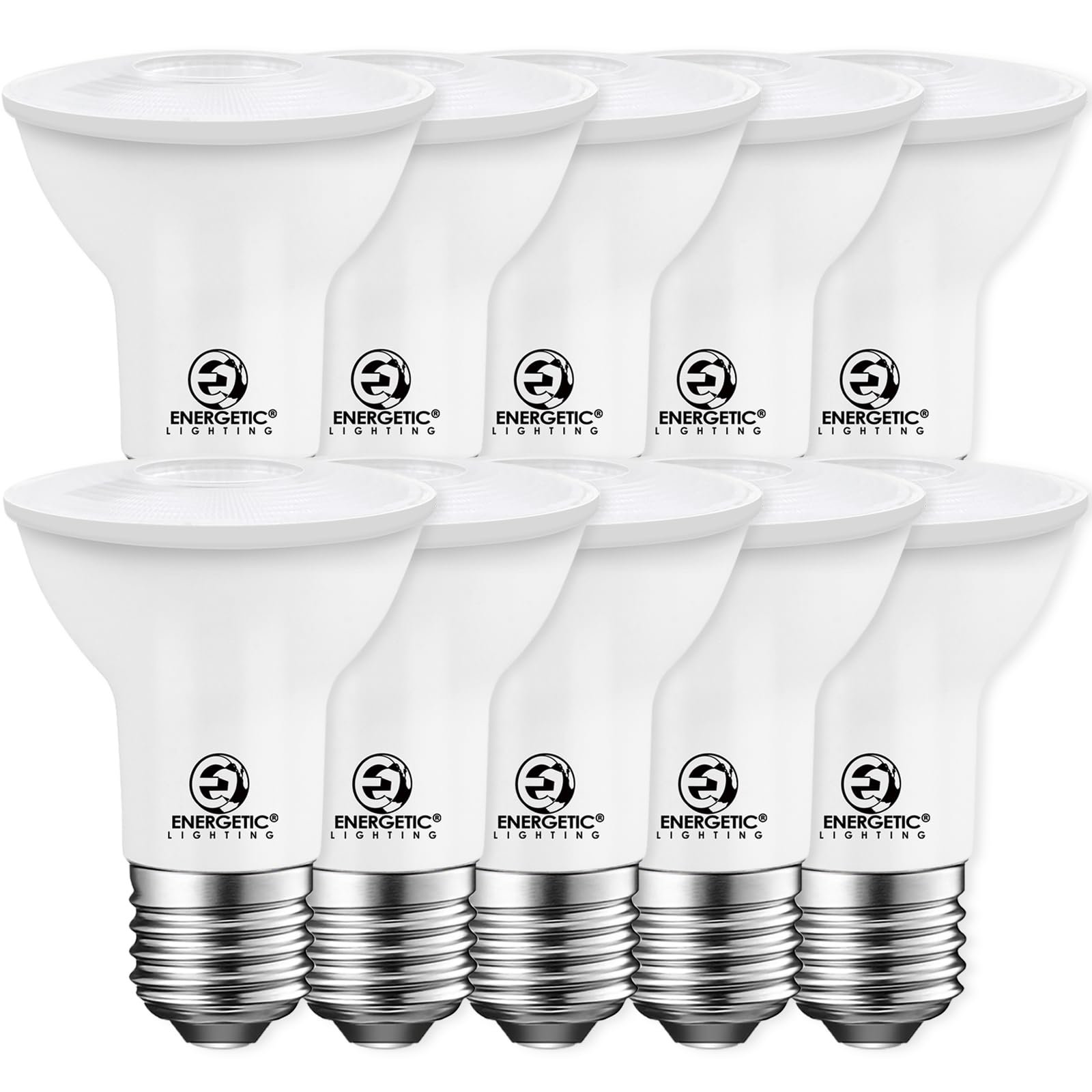 Energetic 10 Pack Par20 Led Bulbs 50W Equivalent 5W Dimmable, 5000K Daylight 460 Lumen E26 Medium Base Indoor Outdoor Spot Light