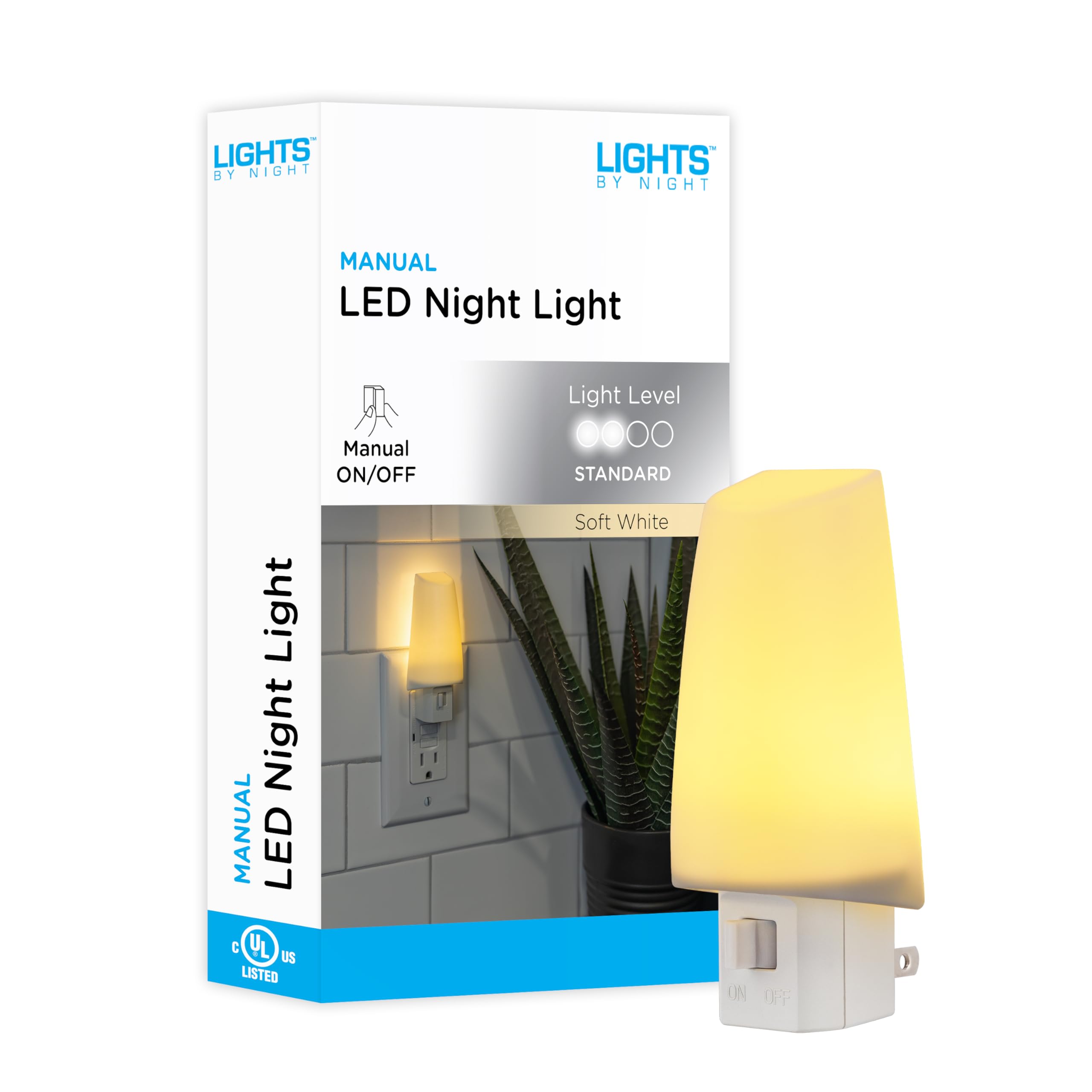 Lights By Night LED Night Light, Plug-in, Warm White, 1 Pack, Amber Shade, Model 44941
