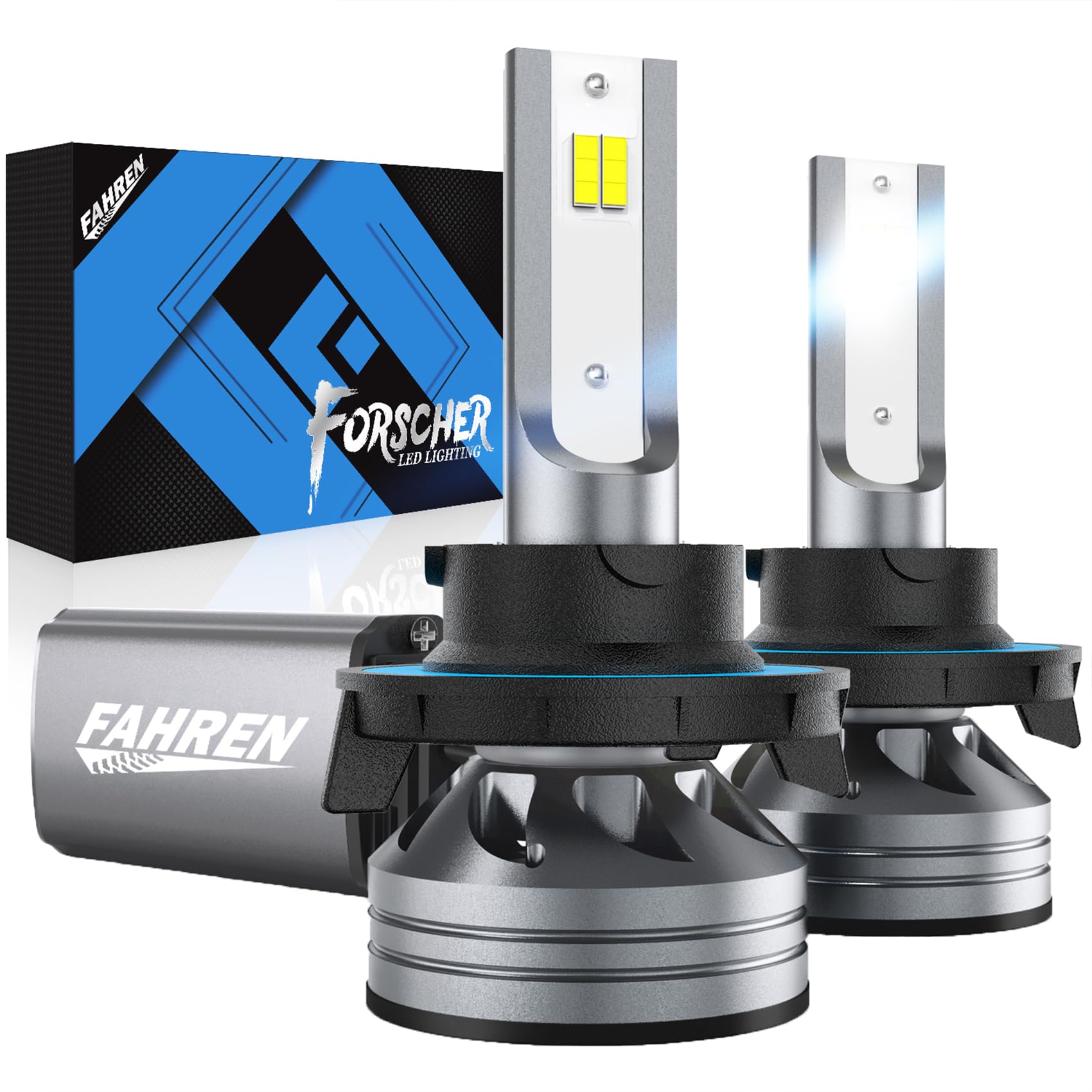 FAHREN 9008 Fog Lights Super Bright H13 Fog Bulbs 6500K Cool White Fog Bulbs with Turbo Fan, IP68 Waterproof Pack of 2
