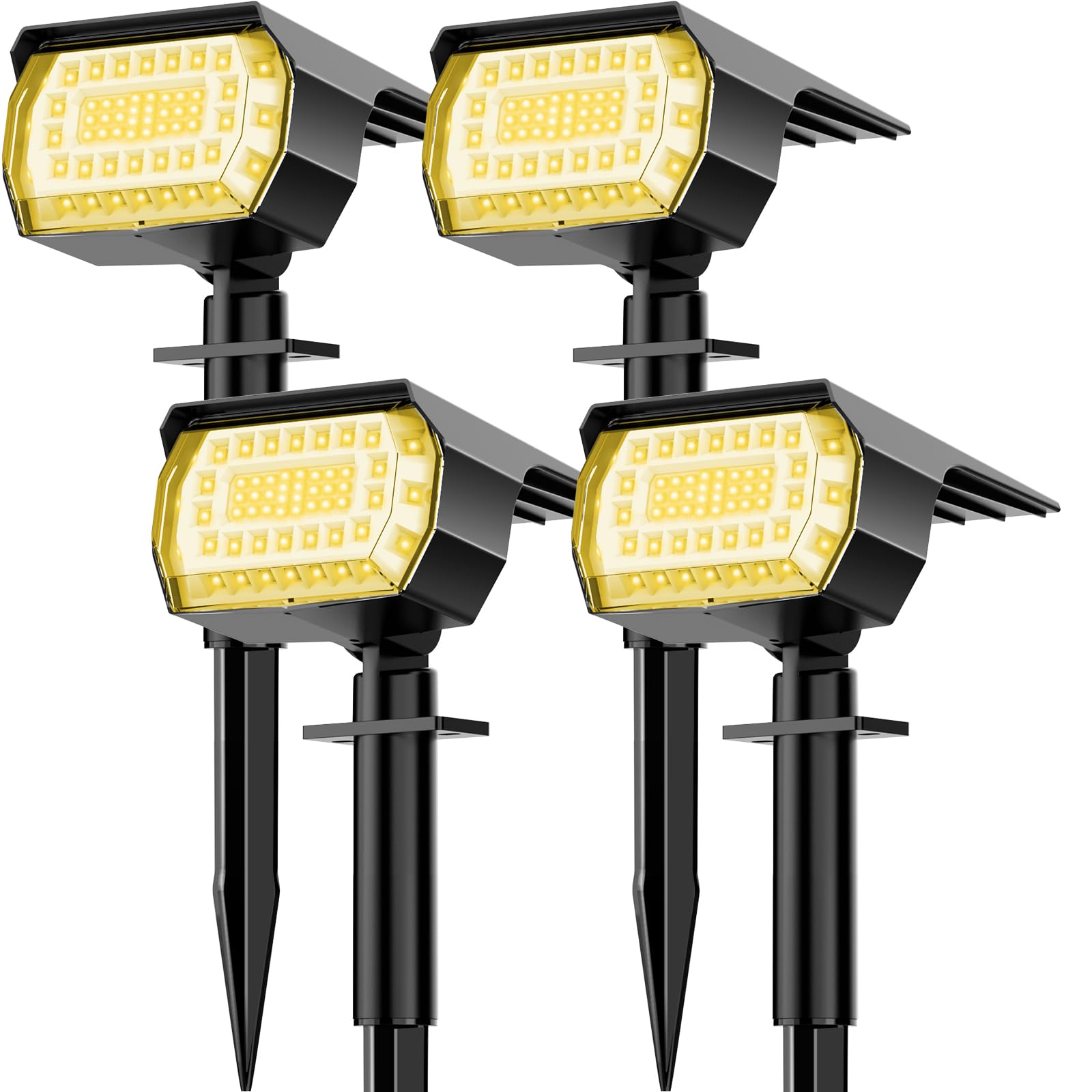 LANSOW Solar Spot Lights Outdoor, [4 Pack/57 LED] 2-in-1 Solar Landscape Spotlights, 3 Modes IP65 Waterproof Dusk to Dawn Solar 