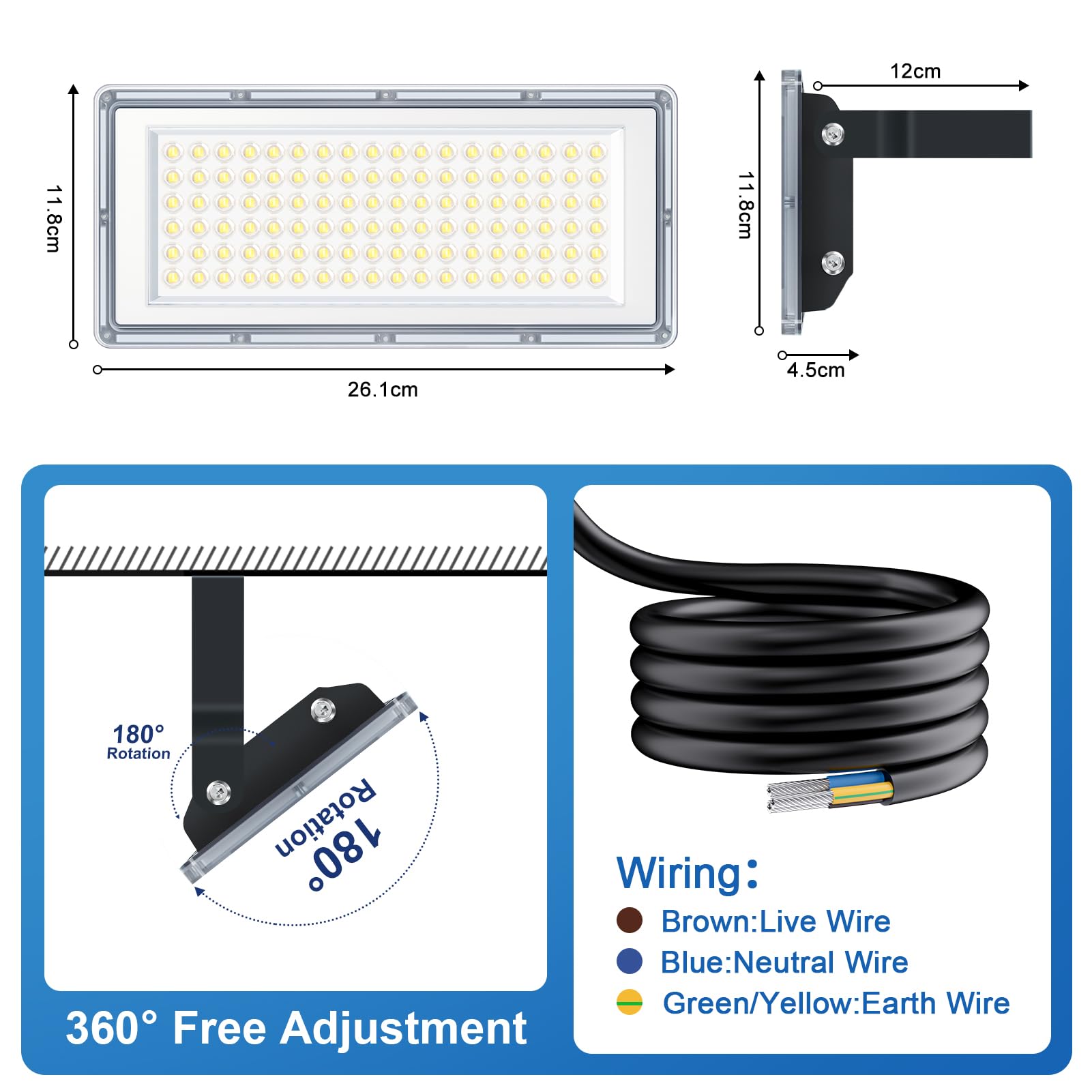 Xinghuanlit 800W Stadium Lights, 400W Led Flood Lights Outdoor 2 Pack, 80000Lm 7000K Super Bright Led Stadium Lights Outdoor, Ip