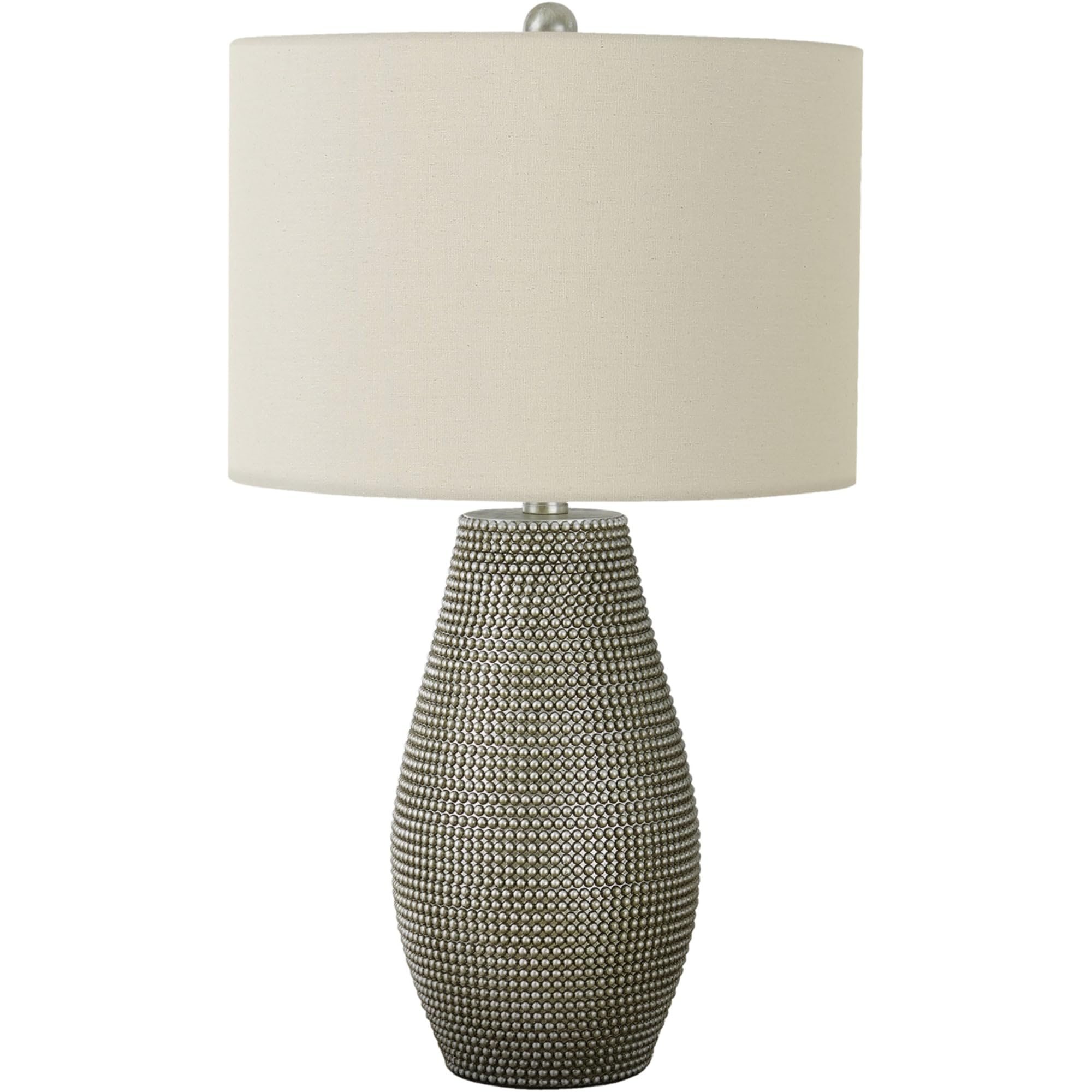 Monarch Specialties 9654 Lightingtable Lamp, Grey Resin, Ivory/Cream Shade, Contemporary Lighting-24 H Table, 14&quot; L X 14&quot; W X 23.5&quot; H