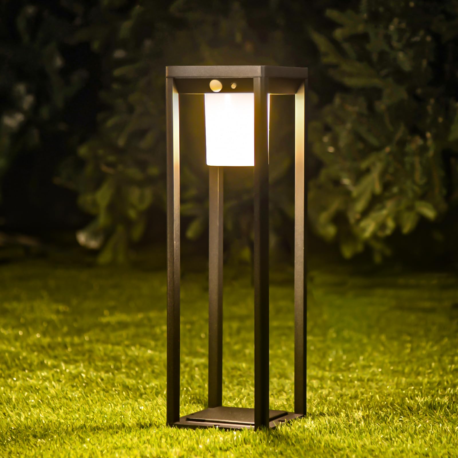 Brimmel Solar Pathway Lights Outdoor, Aluminum Waterproof Floor Lamp, 3 Lighting Modes With Motion Sensor, 600 Lumens Super Brig