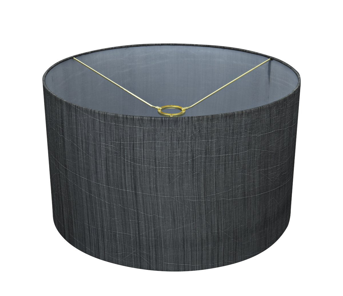 Aspen Creative 58327B, Drum Uno Lamp Shade, Grey & Black, 17&quot; Top X 17&quot; Bottom X 10&quot; Height, Slip Uno 36Mm