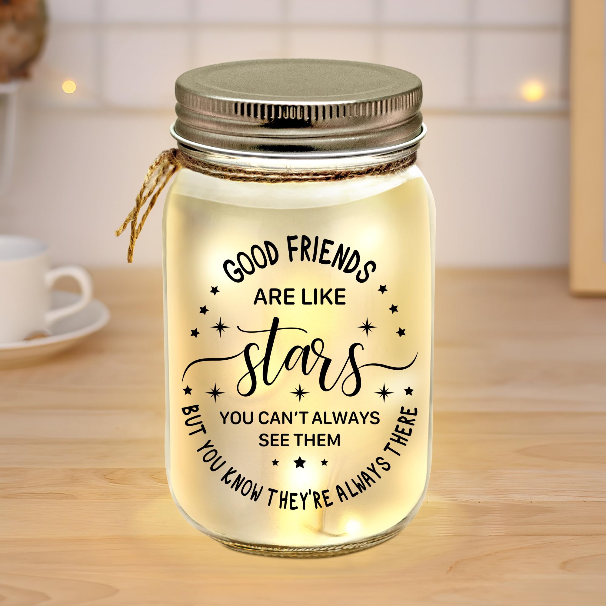 Kenon Mason Jar Night Light For Bestie, Birthday Day Gifts For Women, Home Decoration Lights, Personalized Mason Jar Mothers Day