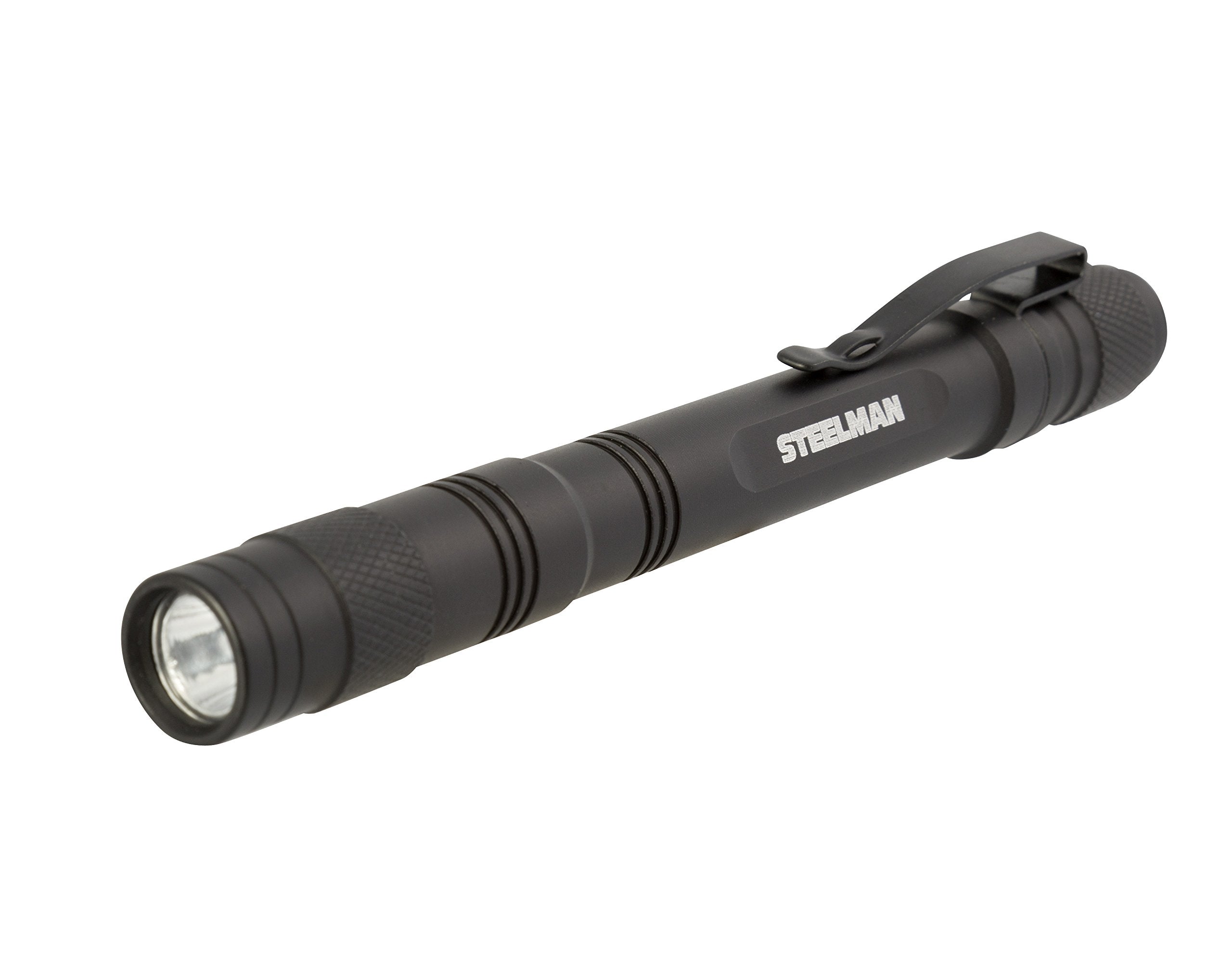 Steelman LED Inspection Pen Light, 70-Lumen, Aluminum, 2 AAA Batteries, Black, Model 95874