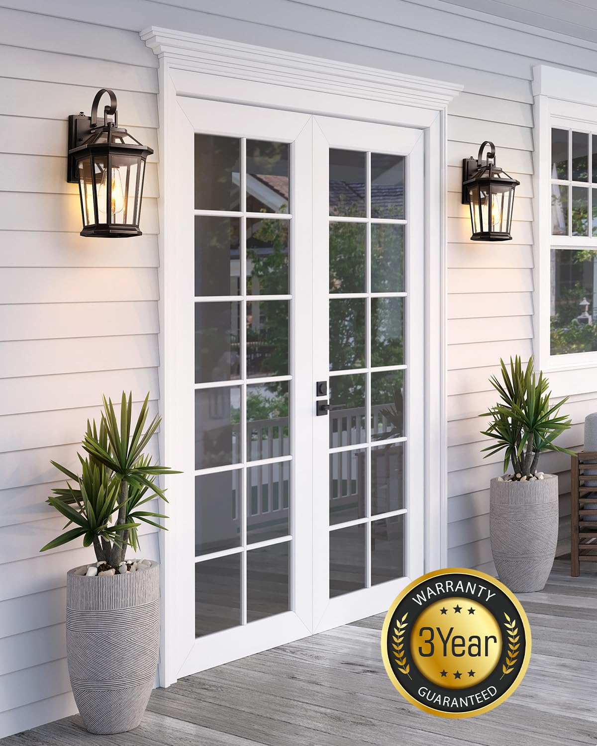 VIANIS Outdoor Wall Lights, 2-Pack Dusk to Dawn, Aluminum, Oil-Rubbed Bronze, Waterproof, Modern Porch Sconce, Model 89.99