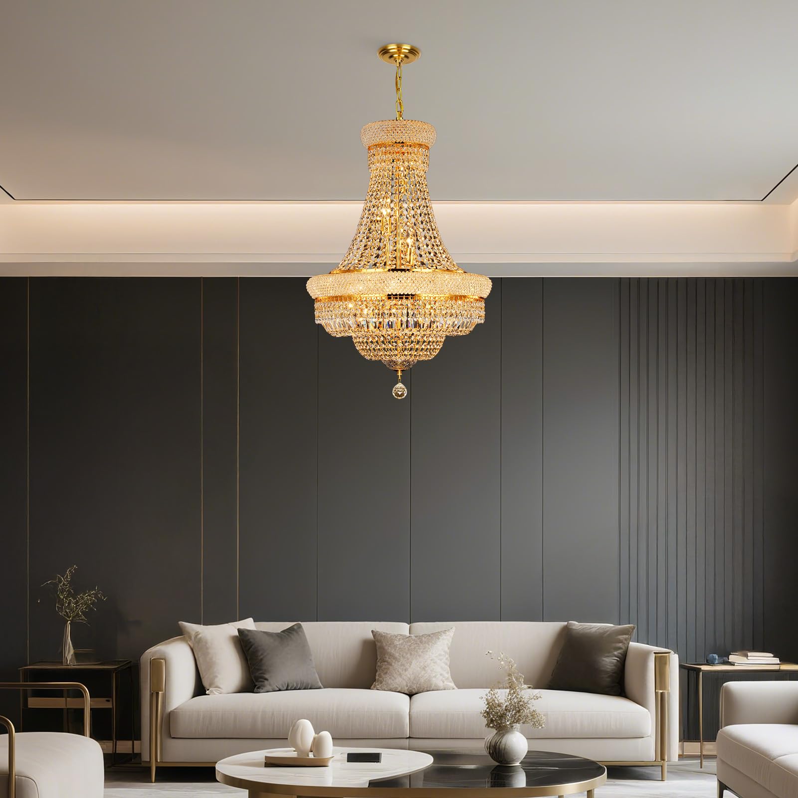 Gifarich Crystal Chandeliers For Dining Room Light Fixture