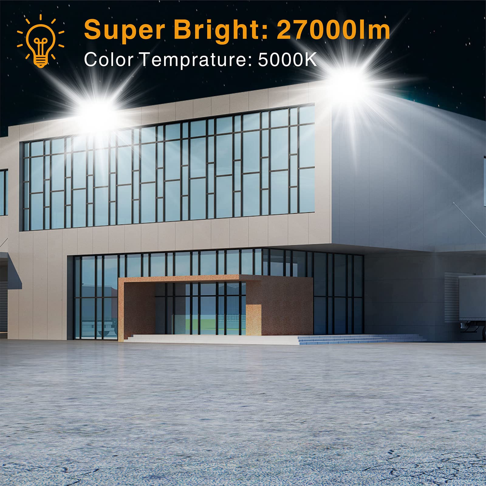 STASUN 300W LED Flood Light - 27000lm, 330° Angle, IP66 Waterproof, Daylight White - Model FL--112 for Outdoor Security & Area Lighting