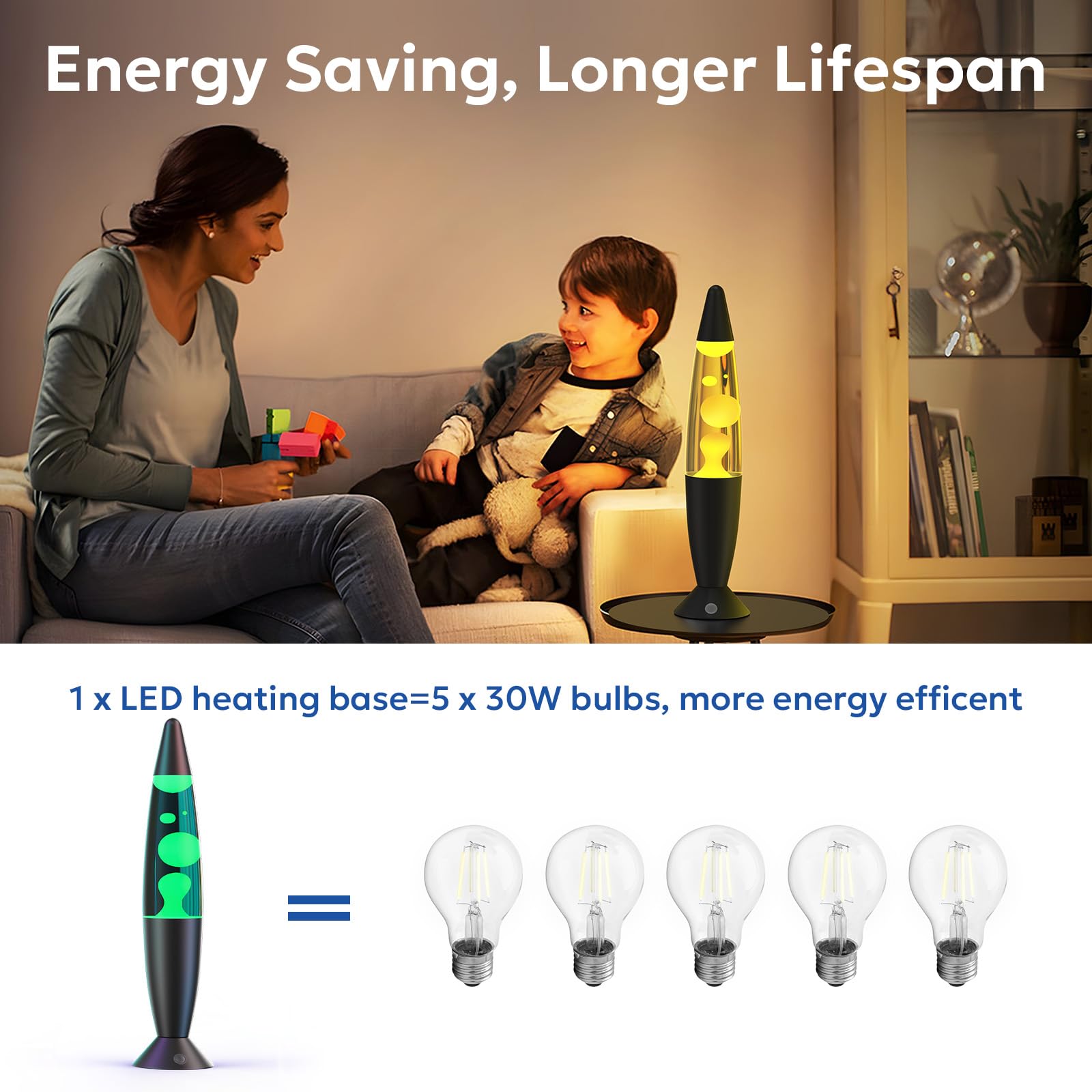Soarling Black Liquid Motion Lamp - LED Night Light, 17 Colors, Small 13.5 Inch, Aluminum, Model 6122D-Y