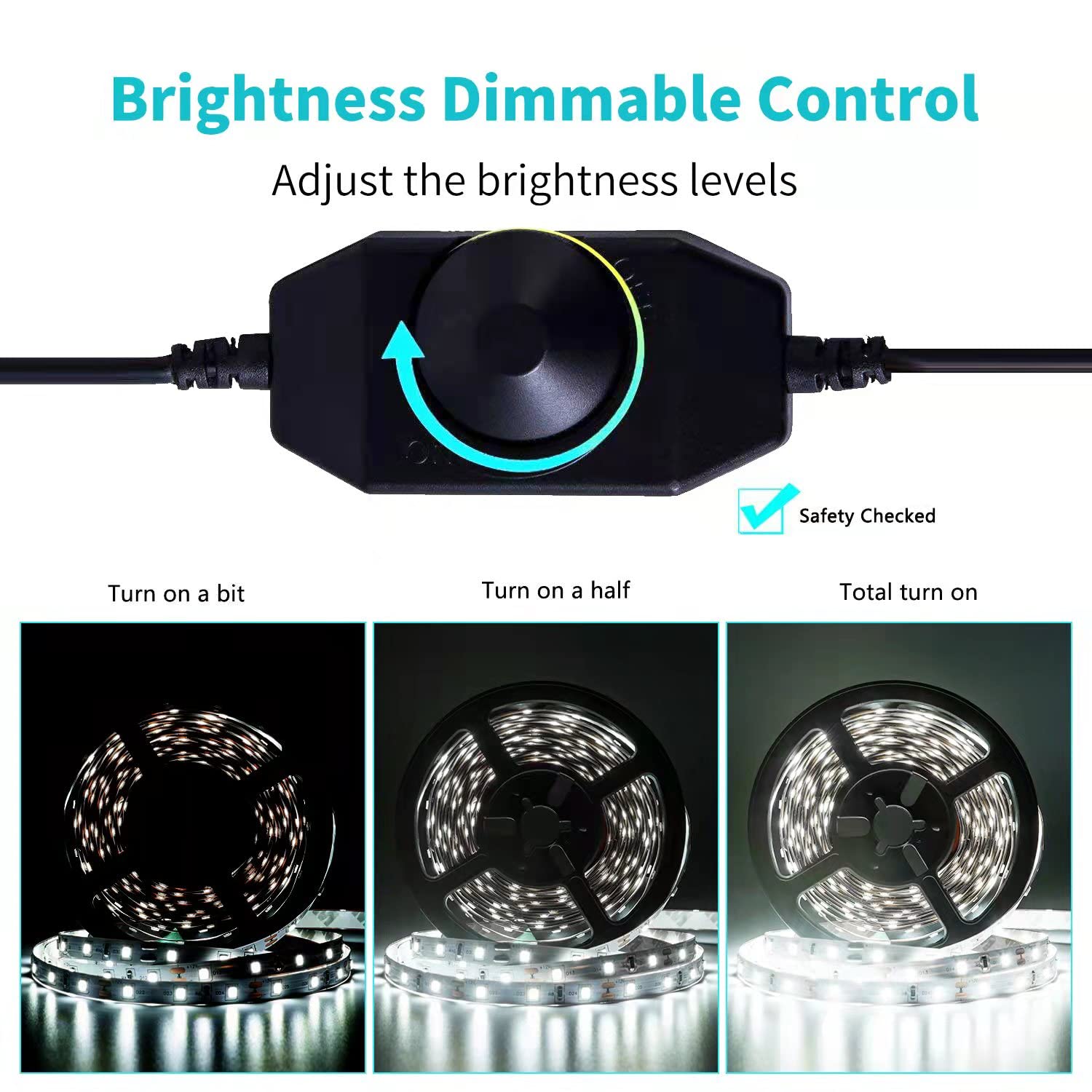 Junwen 40Ft White Led Strip Lights, Flexible Smd2835 Led Ribbon Lights 12V Dimmable Strip Lighting Plug In Indoor Led Tape Light Cuttable Led Strip Lights For Bedroom Christmas Kitchen Cabinet Mirror