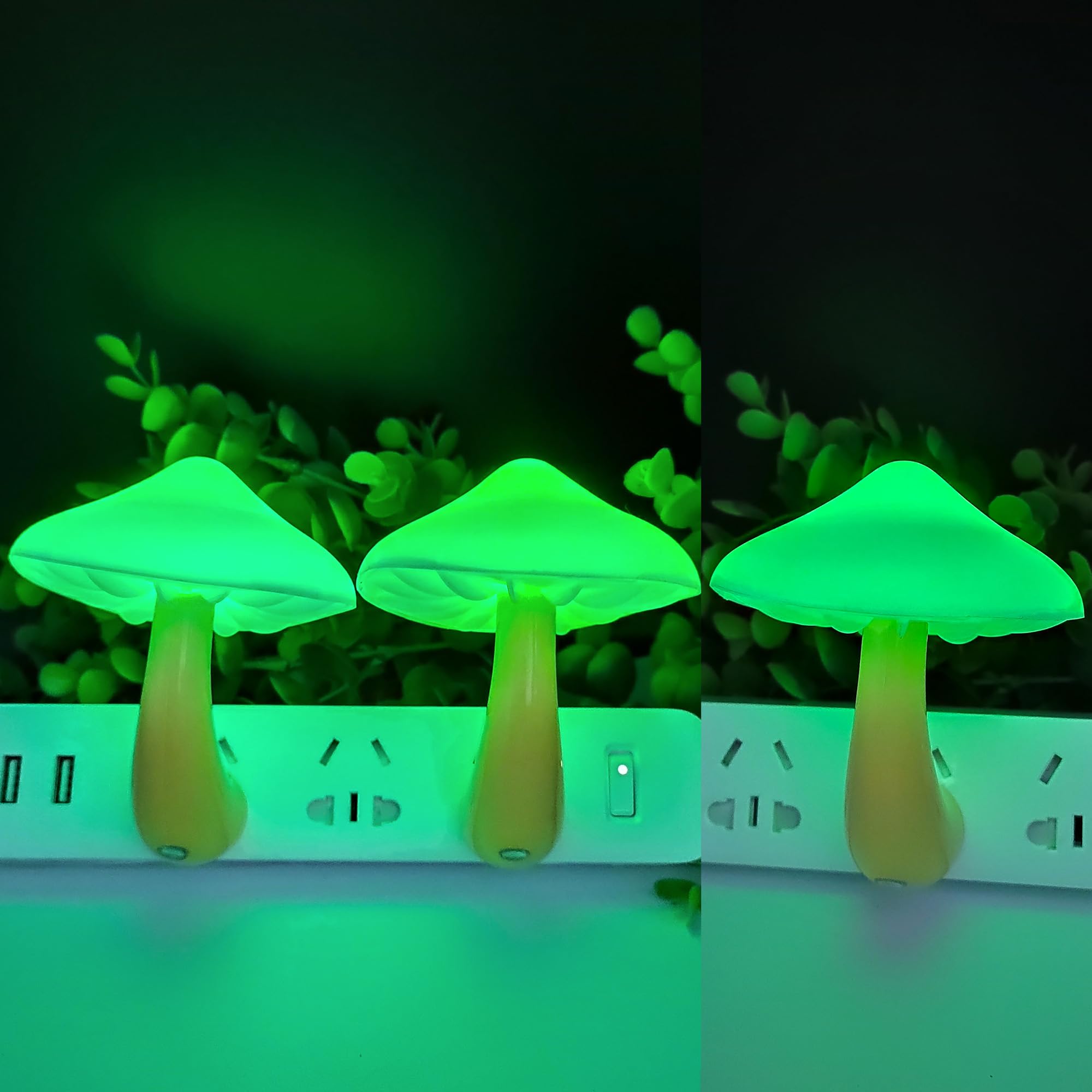 AUSAYE 3 Pack Sensor LED Night Light Plug in Lamp Mushroom Night Light for Adults Kids NightLight Bedroom,Bathroom,Toilet,Hallwa