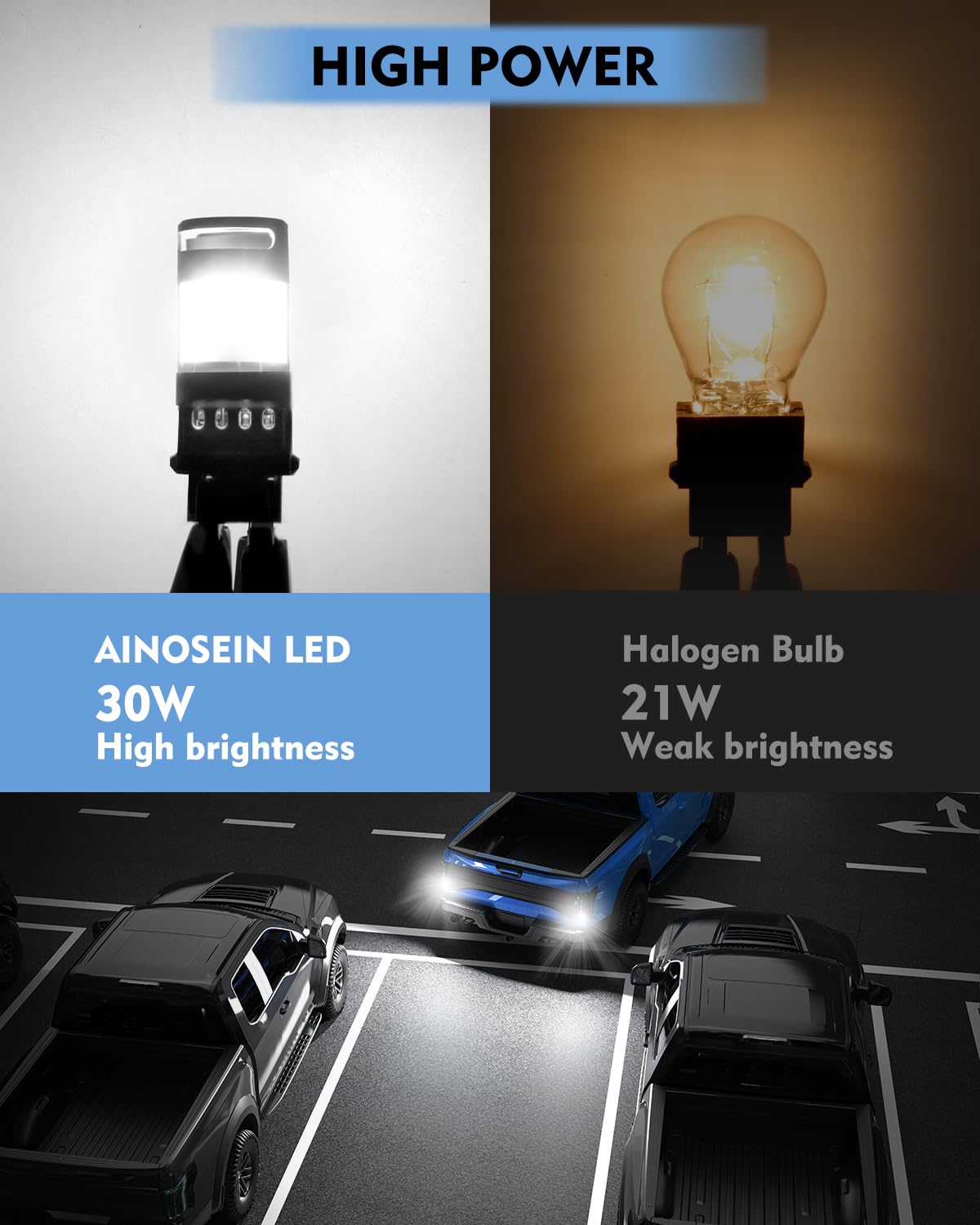 Ainosein 3156 3157 Led Bulb White With Built In Resistor & Turbo Fan For Reverse Light  Canbus Error Free Anti Hyper Flash For Drl Backup Light  Gift For Fathers Day  Pack Of 2