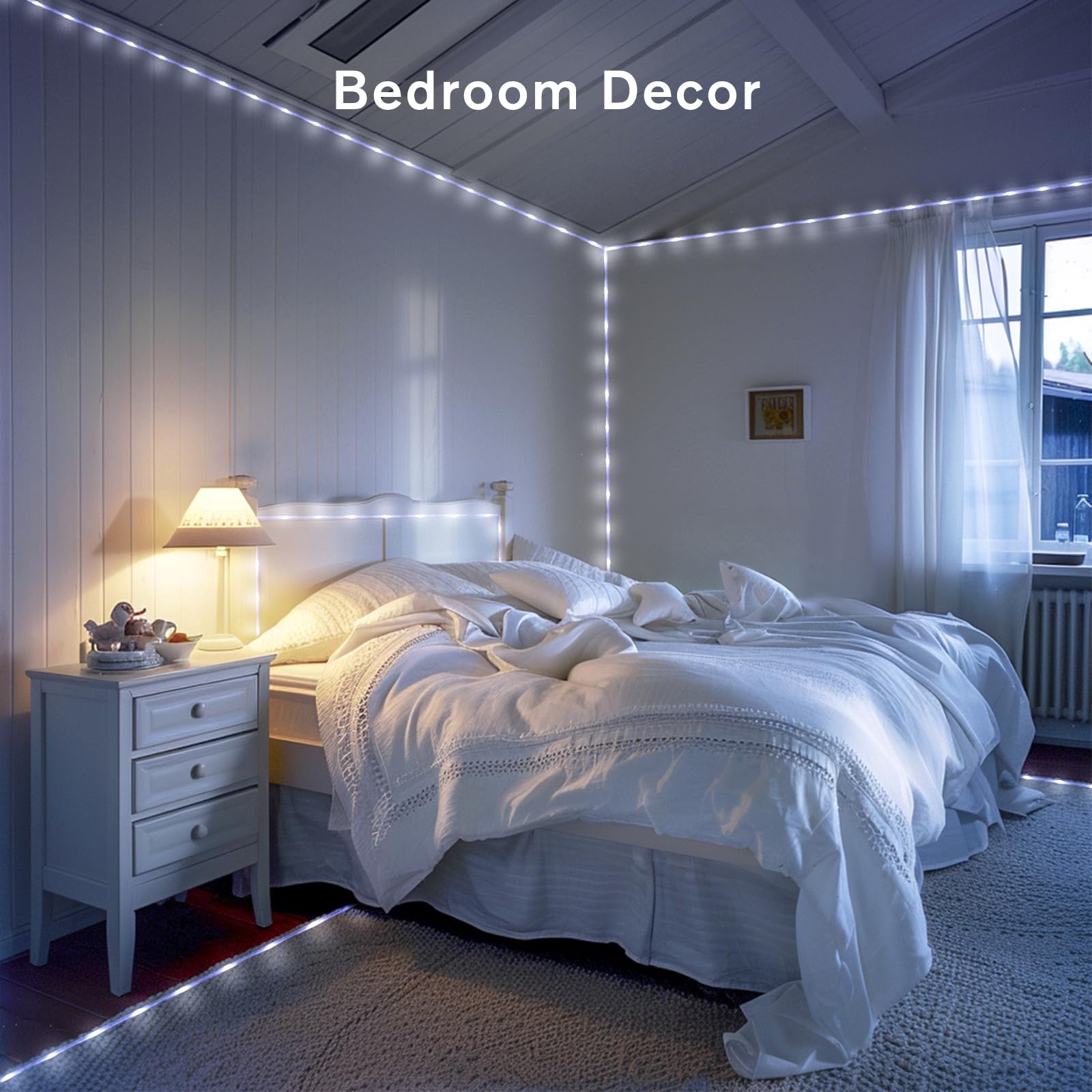 Jmexsuss 200 Led White Rope Lights Plug In, Valentines Day Lights Outdoor Waterproof, 66 Ft White String Lights Indoor For Christmas Tree Wedding Garden Porch Decor