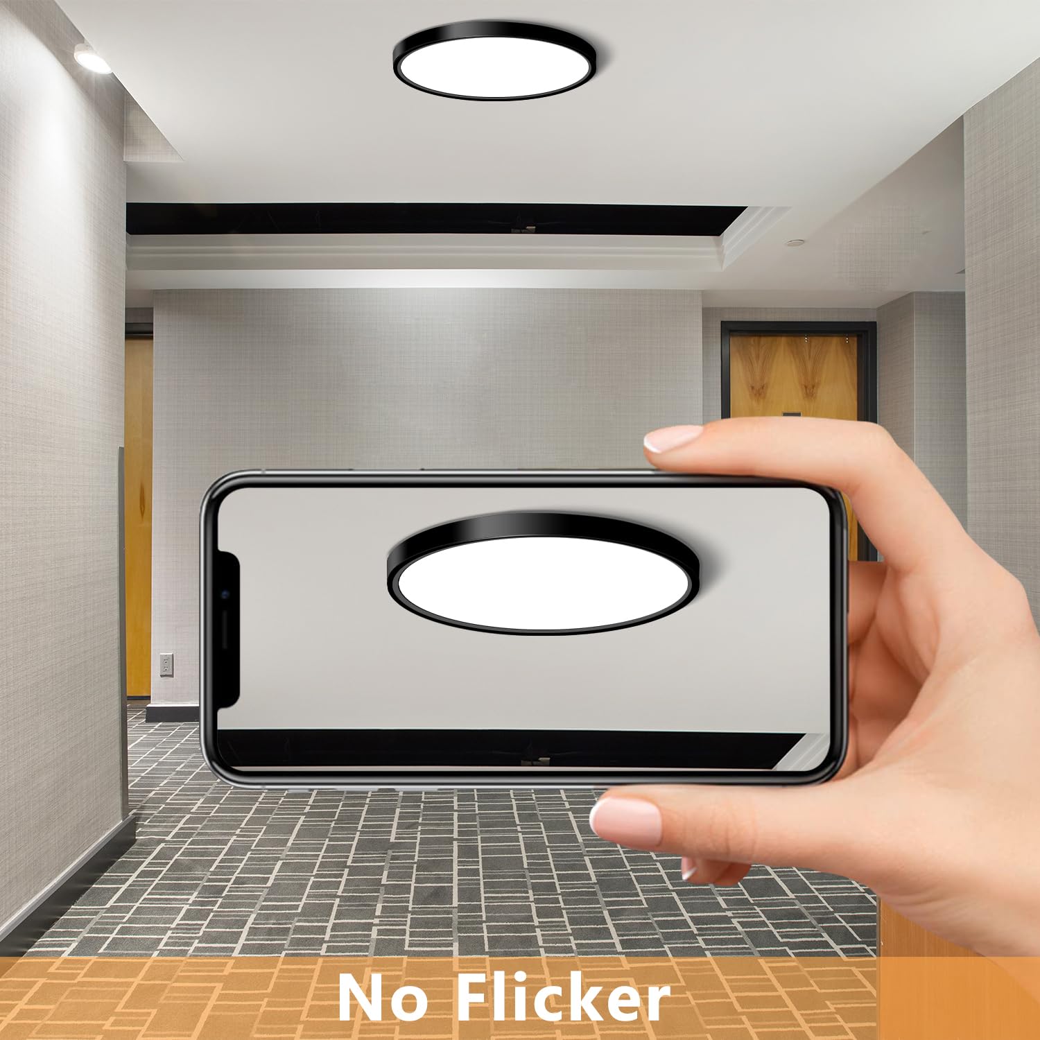 Charyjod Led Flush Mount Ceiling Light Fixture, 12Inch 24W Led Ceiling Light 5000K 2300Lm Ultra Thin Flat Surface Panel Light Lo