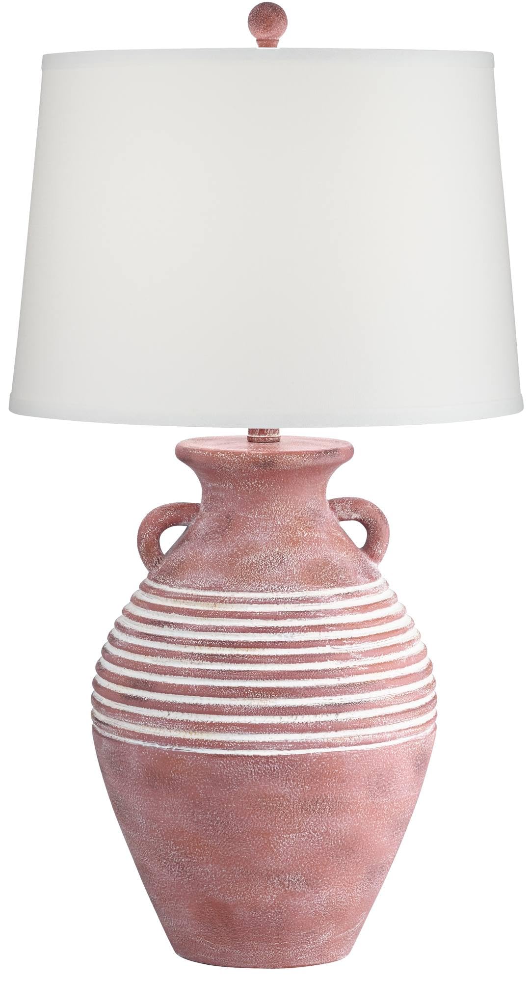John Timberland Miguel Rustic Southwestern Style Table Lamp 32'' Tall Earth Tone Jar Linen Fabric Drum Shade Decor For Living Ro