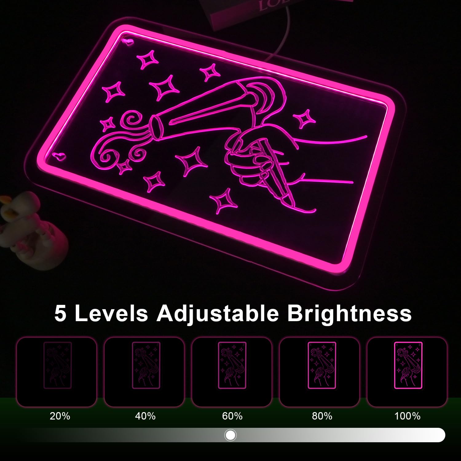 LUCUNSTAR Hairdryer Neon Sign LED Decor for Beauty Salon, 14.69in x 9.4in, Pink