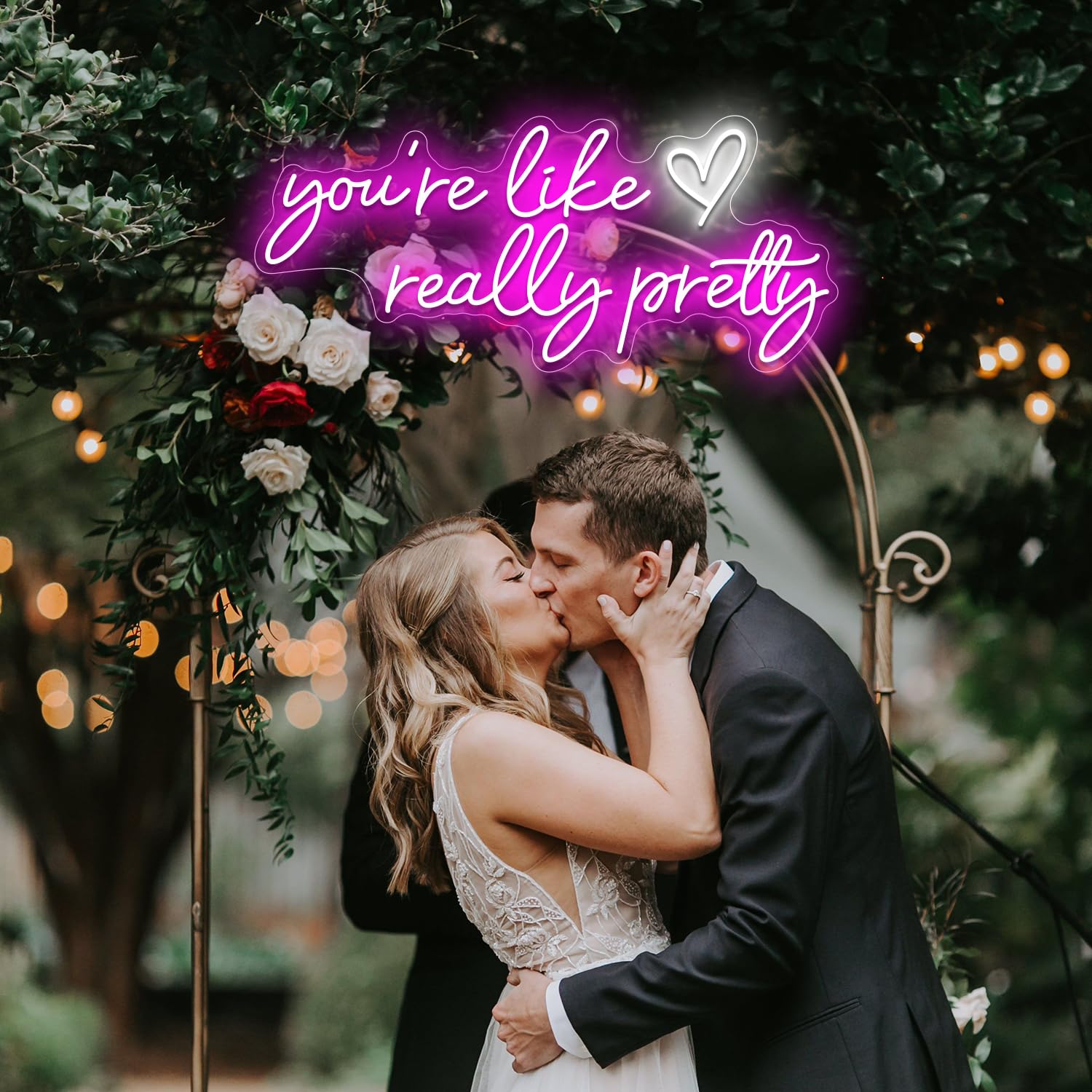 INSNEnN Neon Wall Sign - Pink Acrylic Light Up Decor, 29.5x12.6 Inches, Dimmable for Wedding, Party, Bedroom, Bar, Pub, Club