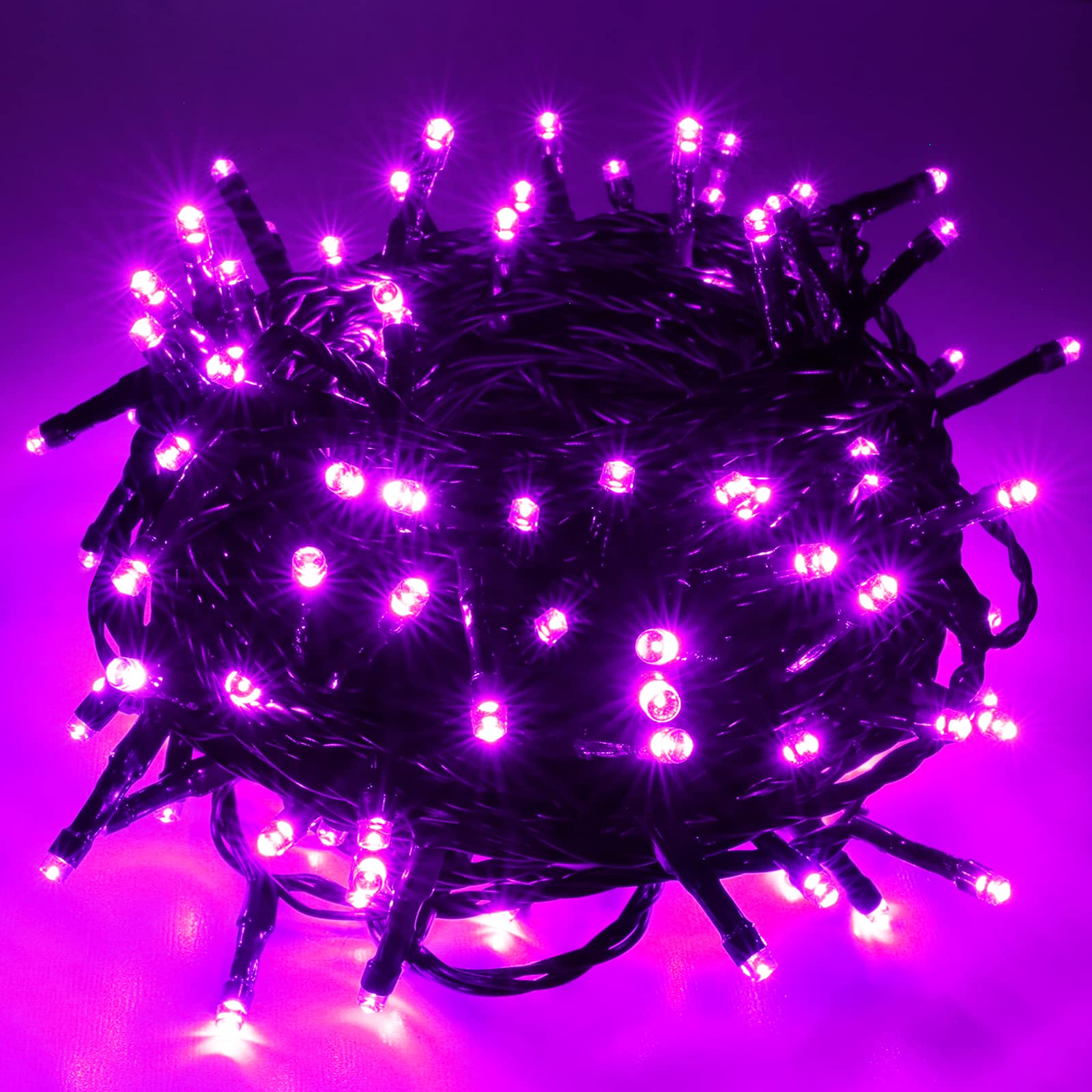 Purple String Lights Halloween Decoration, 200 Led 66 Ft Outdoor Waterproof Decorative Led String Lights, 8 Modes Halloween Fair