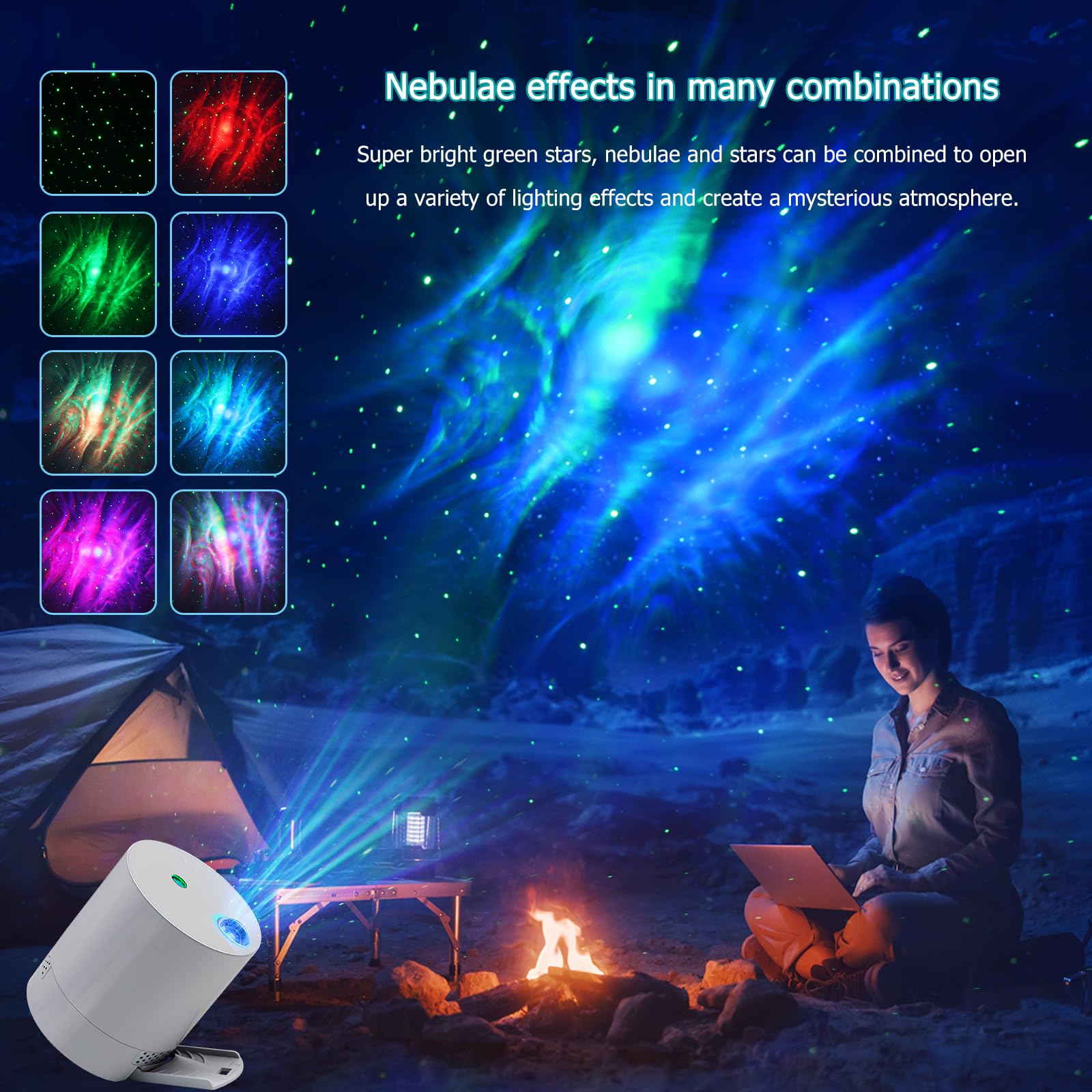 Galaxy Projector Star Projector, Northern Lights Projector With Remote Control, Adjustable Color, Brightness And Movement Speed,