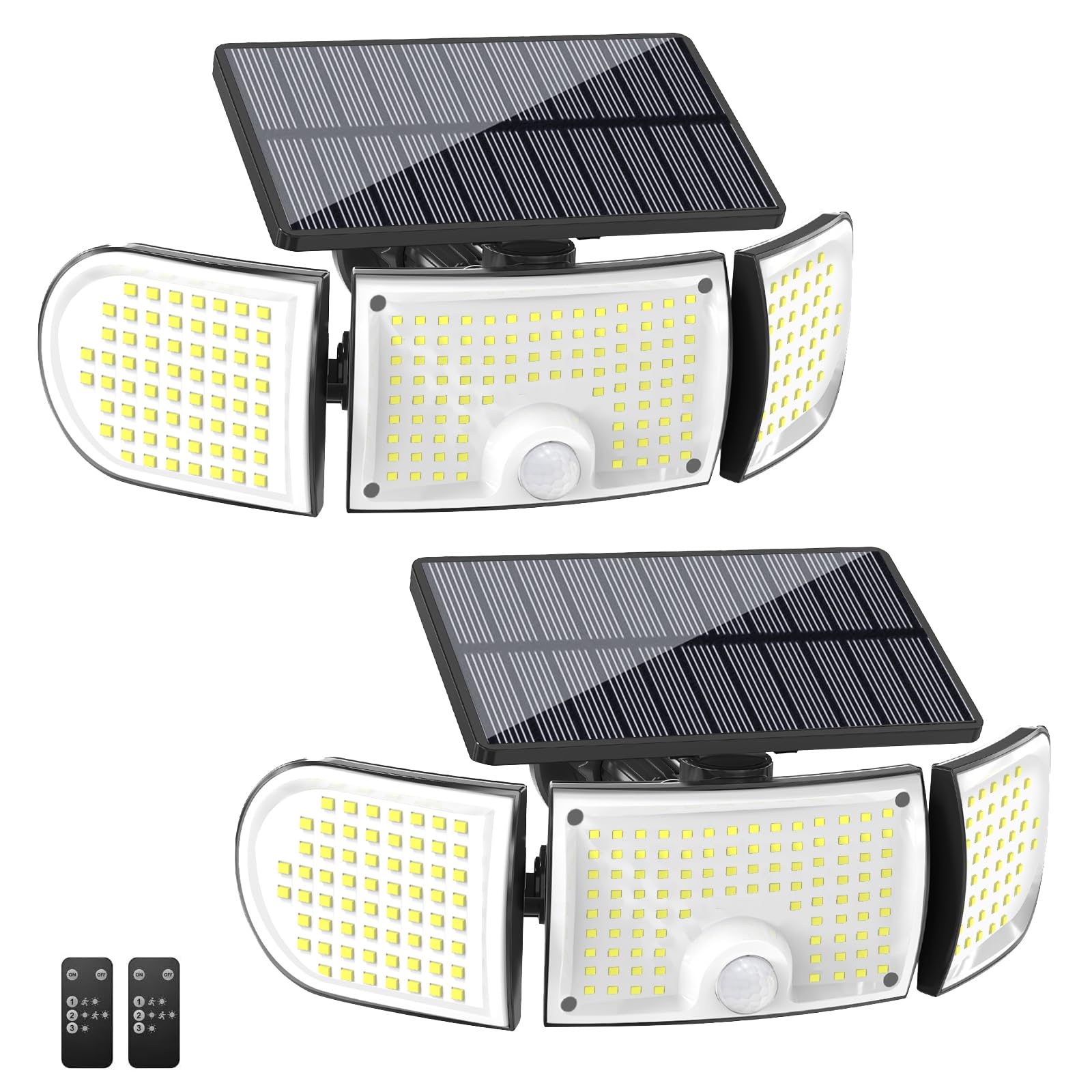 IYGR Solar Outdoor Lights, 3000LM 218 LED Motion Sensor Lights with Remote Control, IP65 Waterproof,270 Wide Angle Flood Wall Li