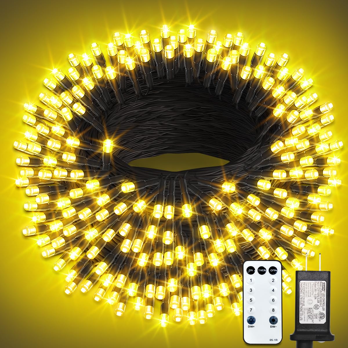 300 Led String Lights Outdoor  100Ft Warm White Christmas Lights For Outside With Remote  Timer Memory Function  8 Modes Waterproof Fairy Lights Plug In  For Xmas Tree Bedroom Patio Party