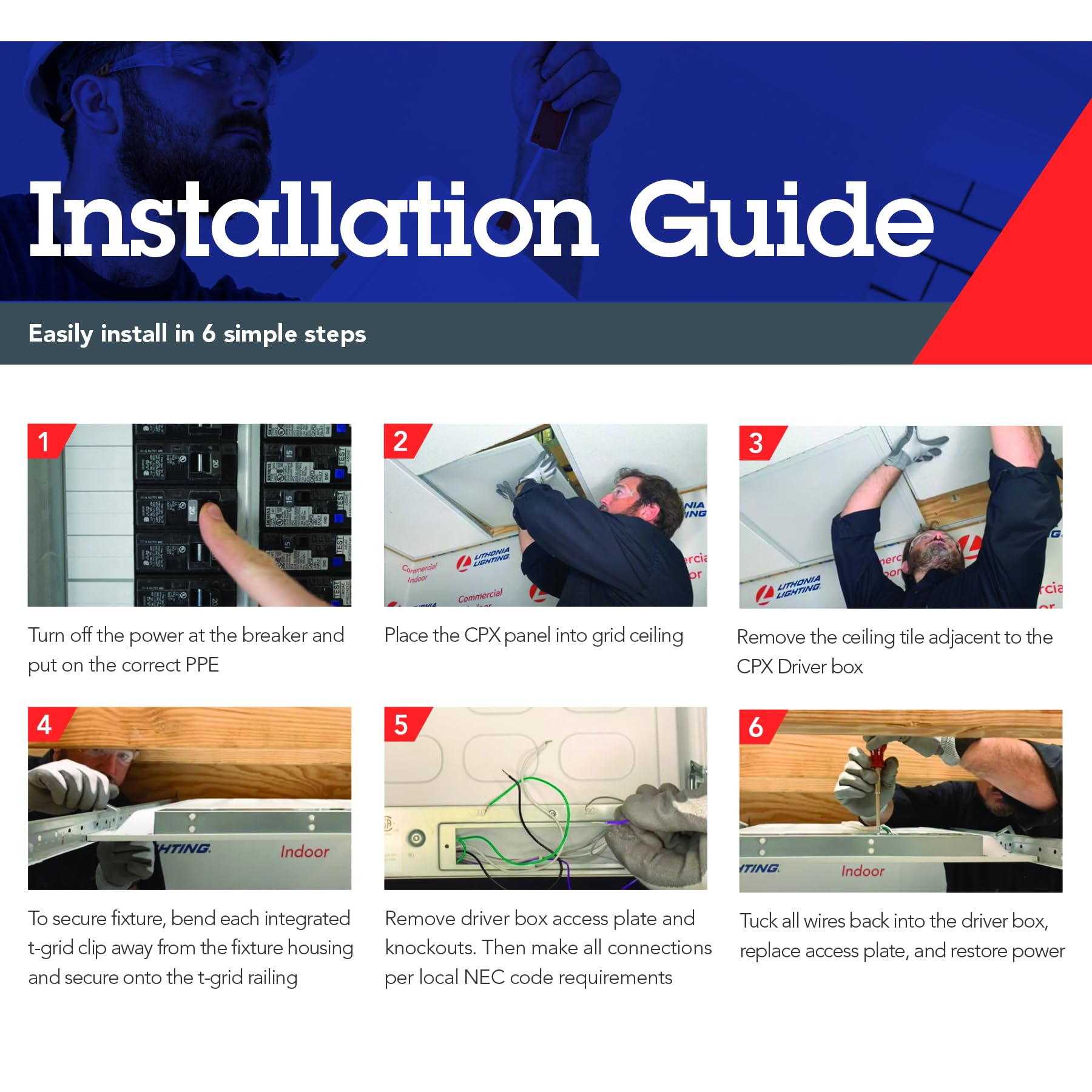 Lithonia Lighting LED Flat Panel 1x4 - Switchable White (3500K/4000K/5000K) - Energy Efficient Lighting Solution