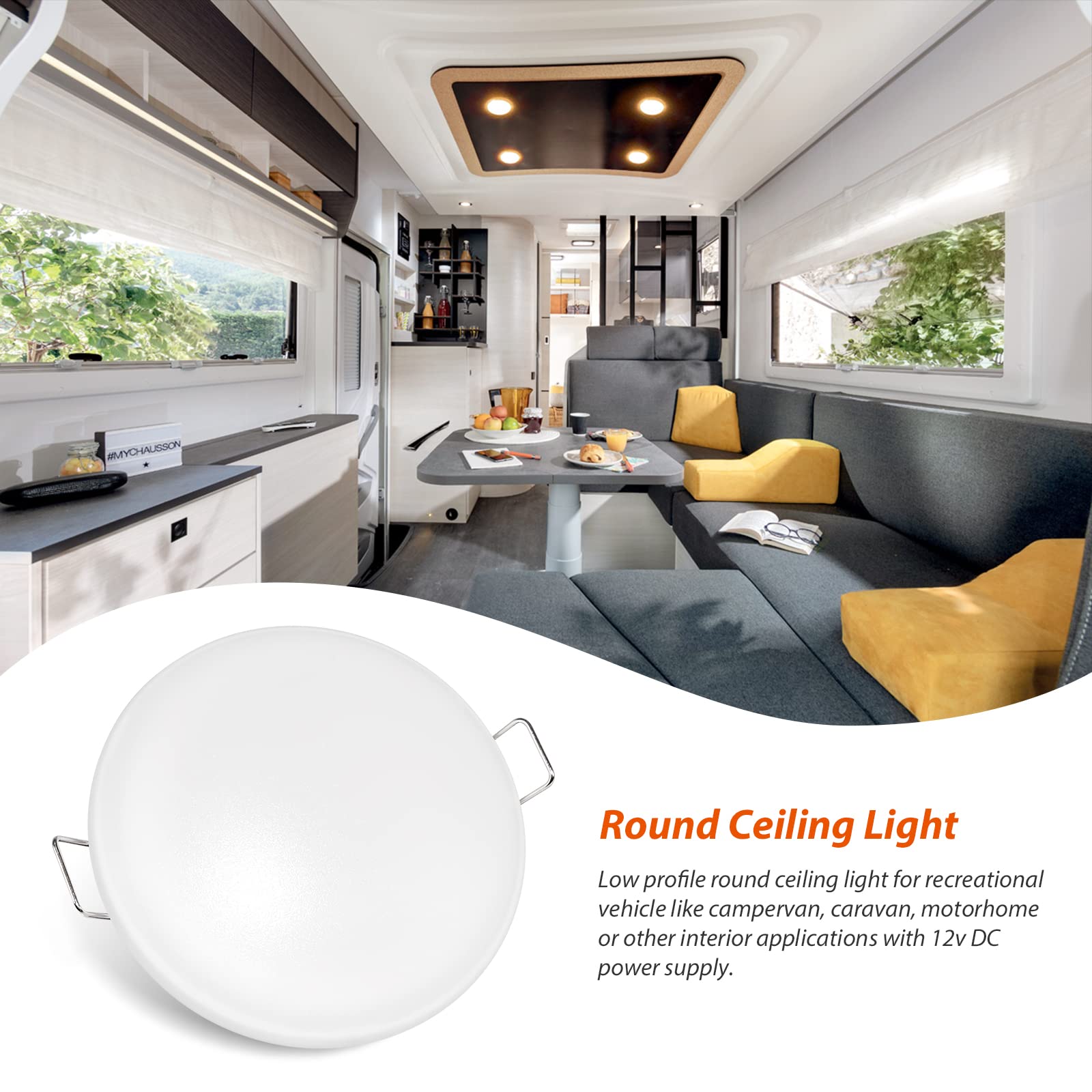 Dream Lighting RV Recessed LED Lights 12V 3.5 Inch Warm White 3500K Pack of 4