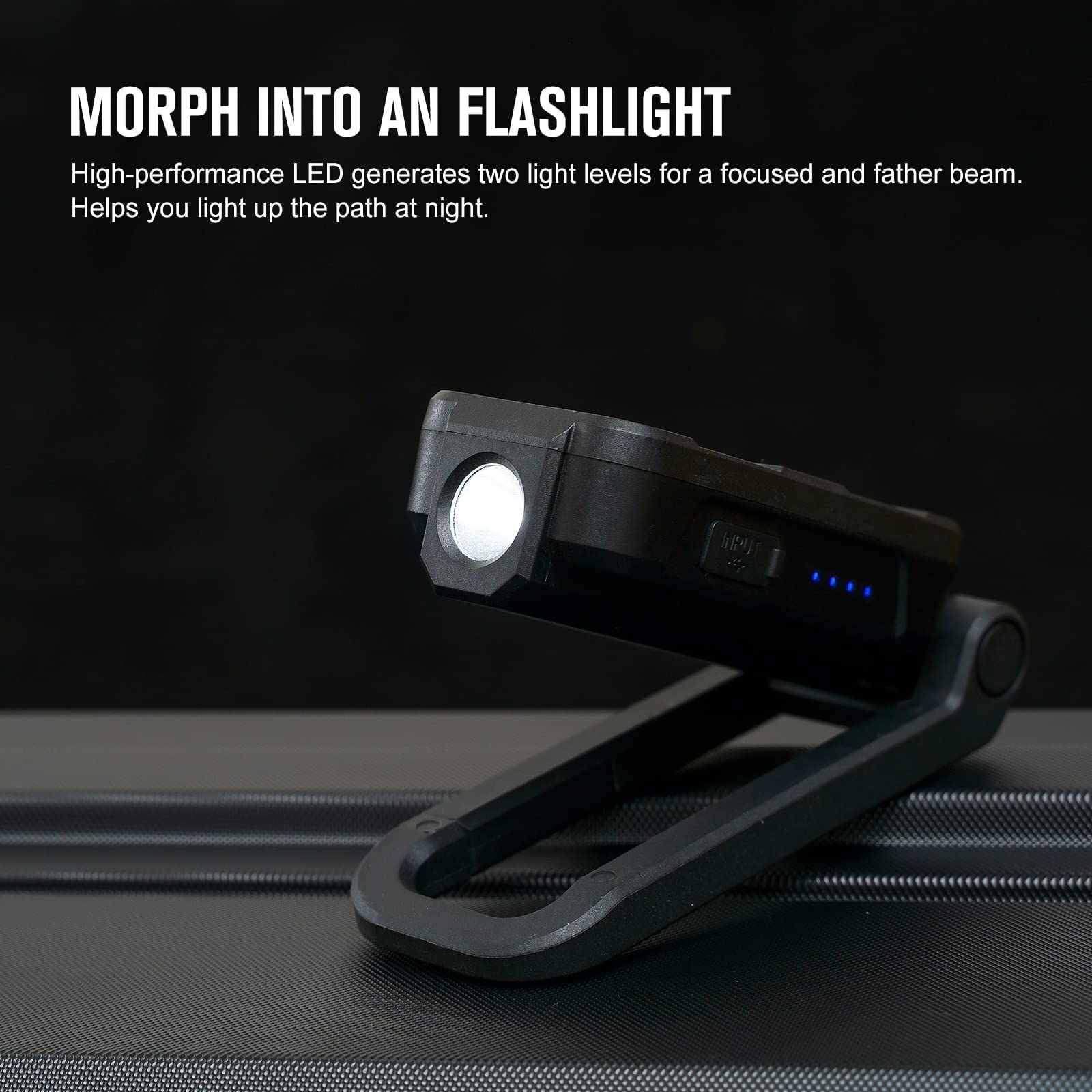 OLIGHT Swivel 400 Lumens LED Work Light, Magnetic Base, Adjustable Stand, Rechargeable, Black, Model O-SWIVEL-BK#US-FBA