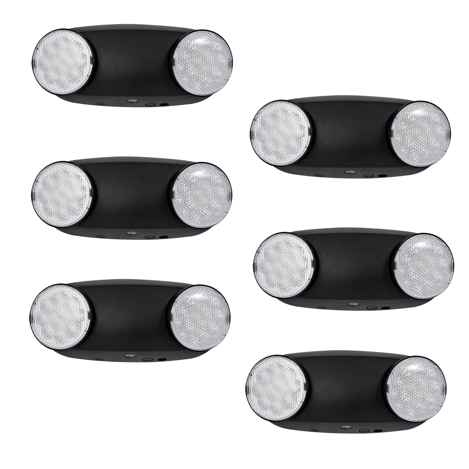CM MZY Emergency Lights, LED Light Heads, 120-277V AC, Black, 6 Pack, UL Certified, Model CM-239BK-6