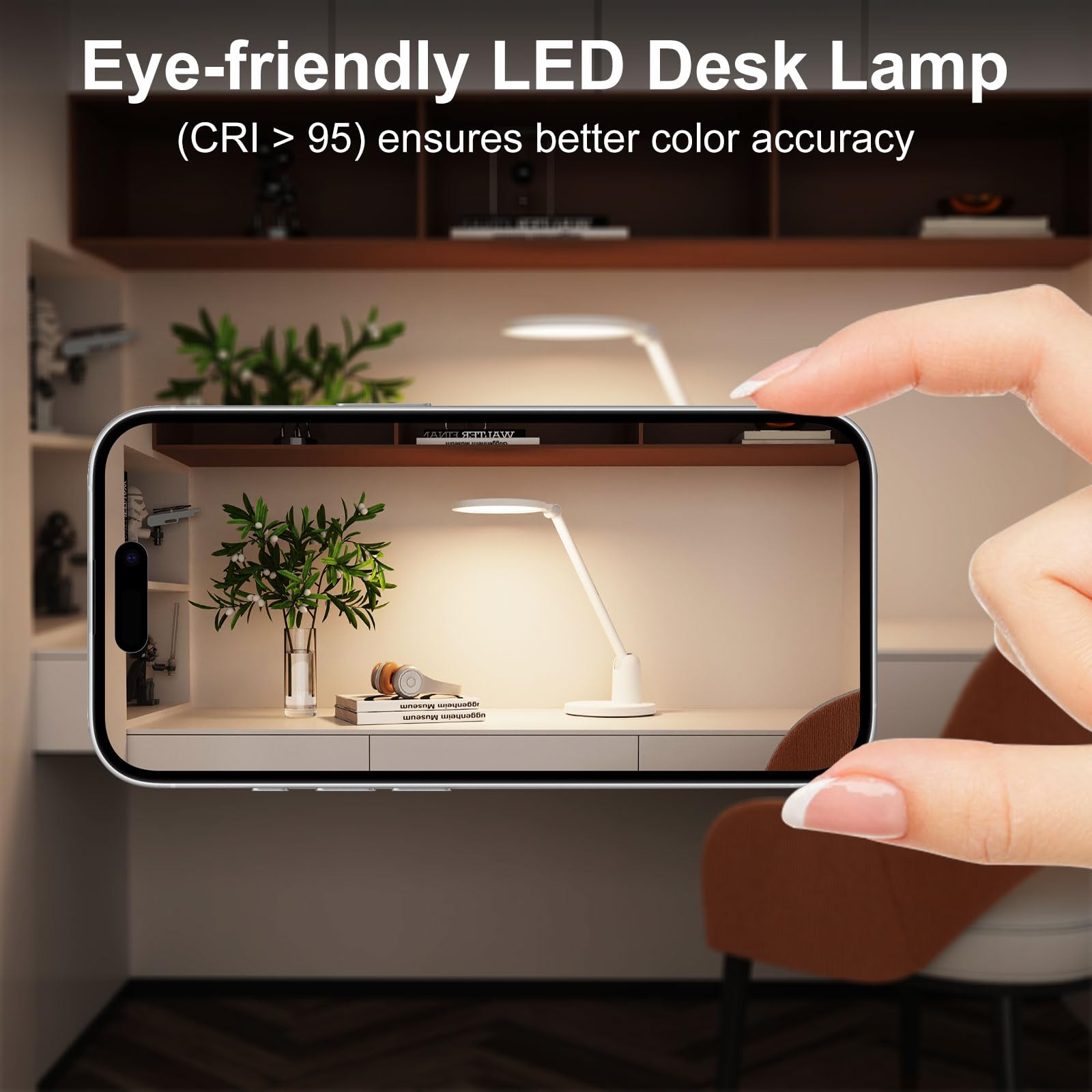 Desk Lamps For Home Office With Stable Base, 1000Lm Ultra Bright Eye-Caring Desk Light, 3000K-6000K Dimmable Table Lamp With Ste