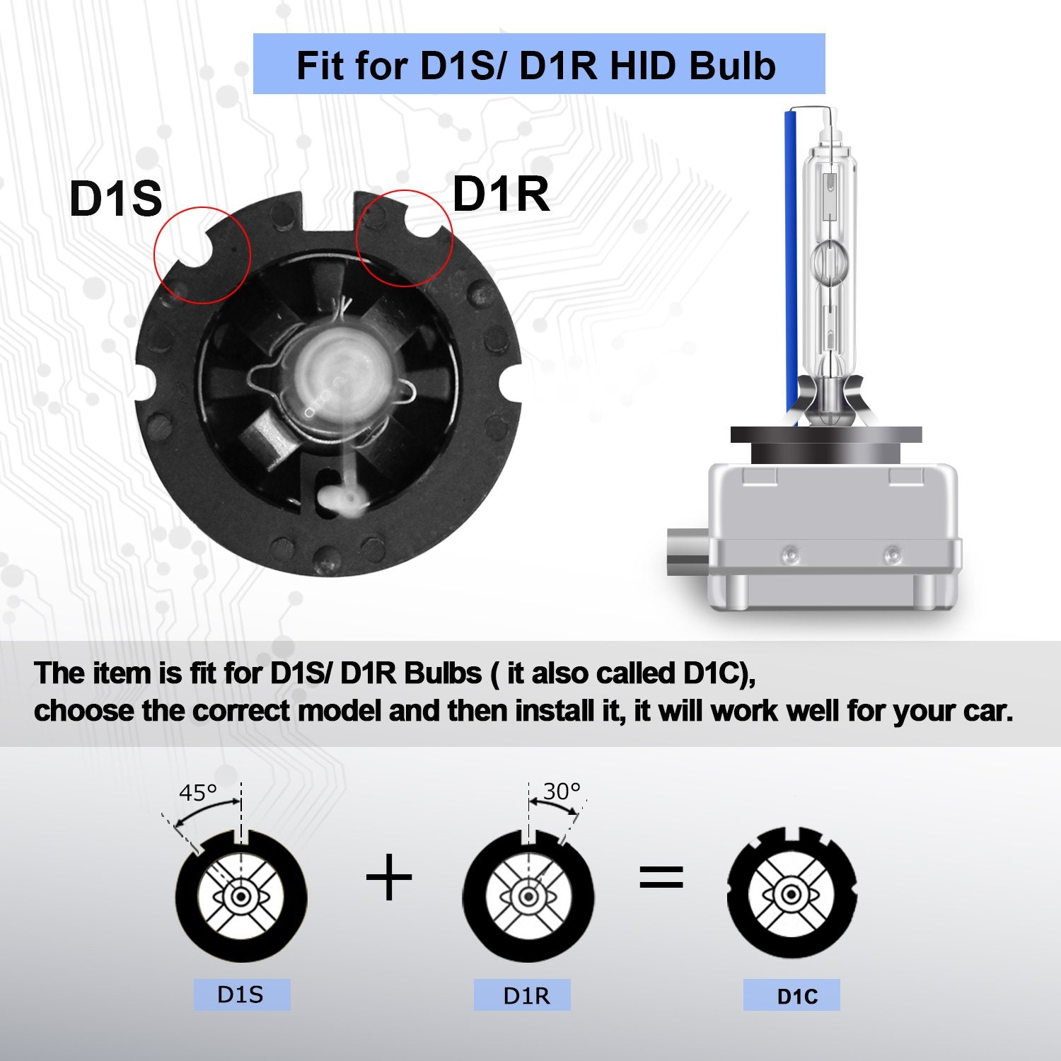 RCP D1S/D1R Xenon HID Replacement Bulb 8000K Ice Blue 35W Model V4-D1S8 (Pair)