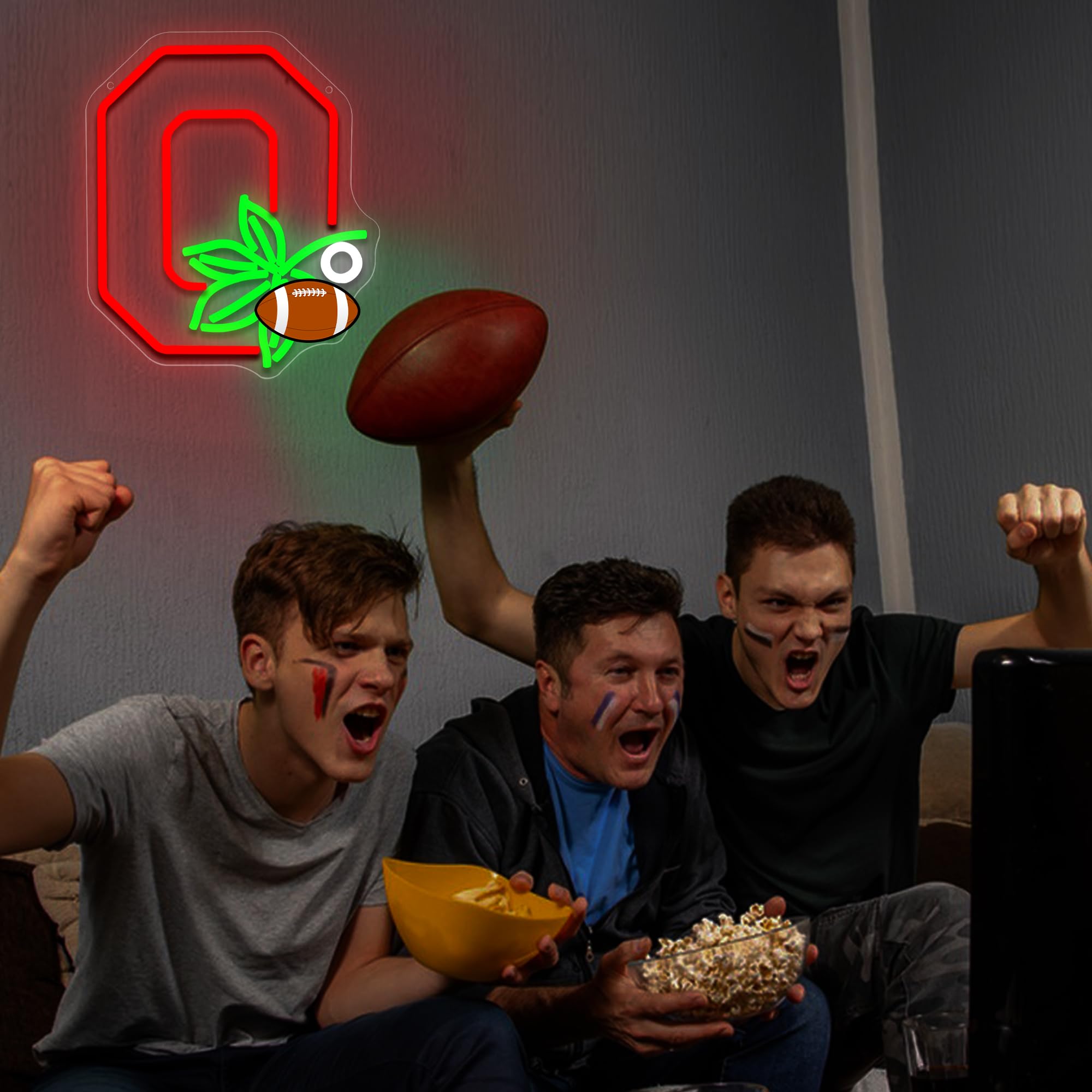 University Neon Sign For Wall Decor University Football Team Logo Led Neon Sign For Man Cave Birthday Gifts For Fans Dimmable Led Neon Light For Party Club Bar Dorm Decor Size12.9 * 10.9In(Cp136)